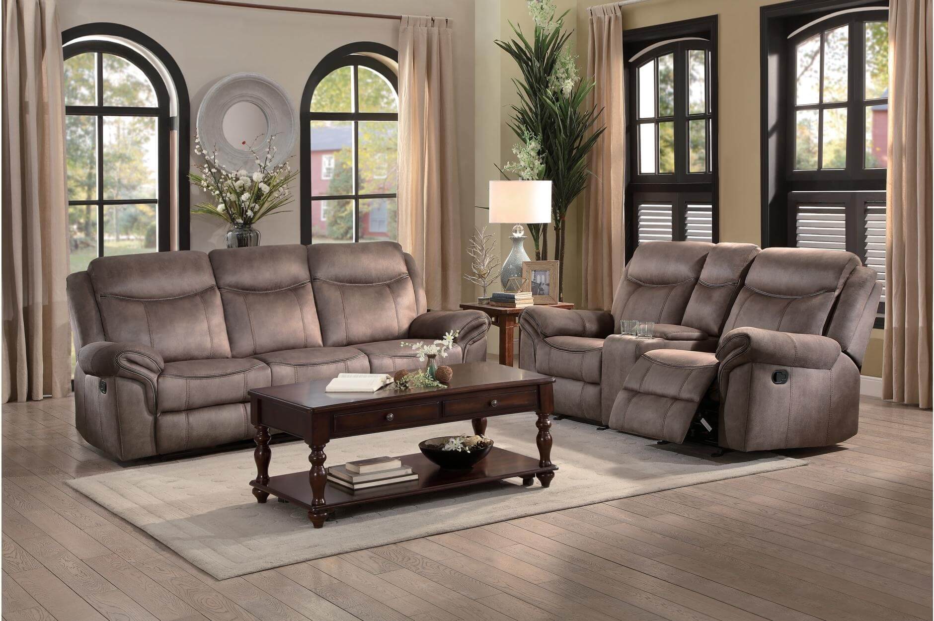 Aram Fabric Living Room Set by Homelegance