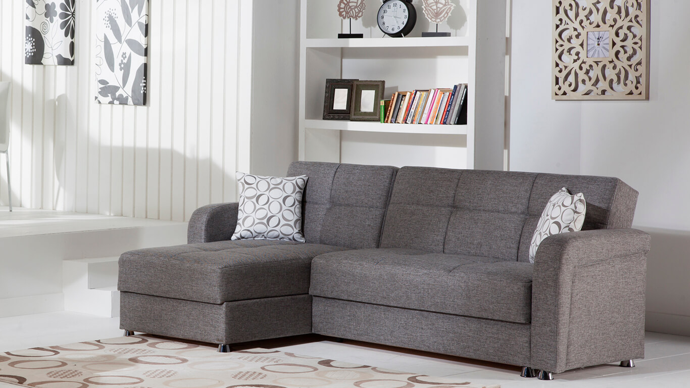 Vision Sleeper Sectional Diego Gray by Sunset (Istikbal) Furniture