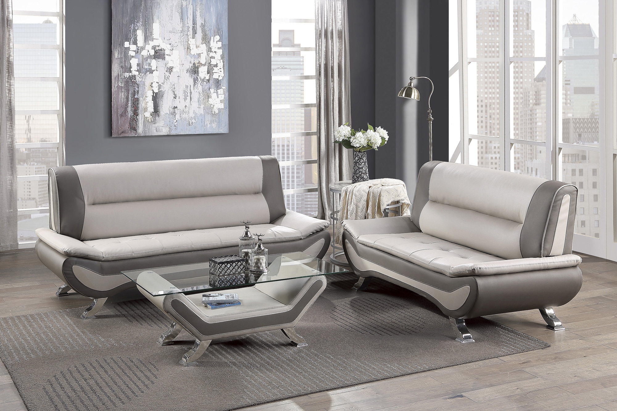 Veloce Leatherette Living Room Set
