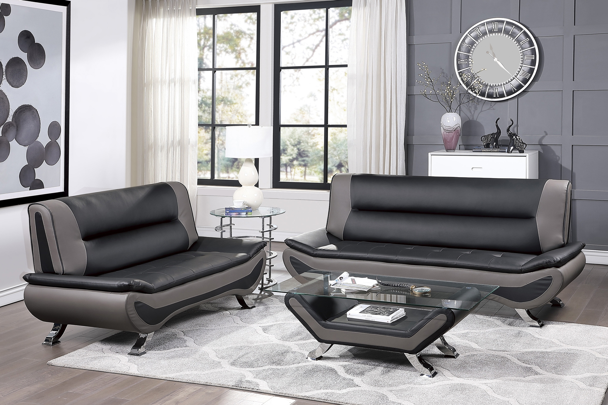 Veloce Leatherette Living Room Set