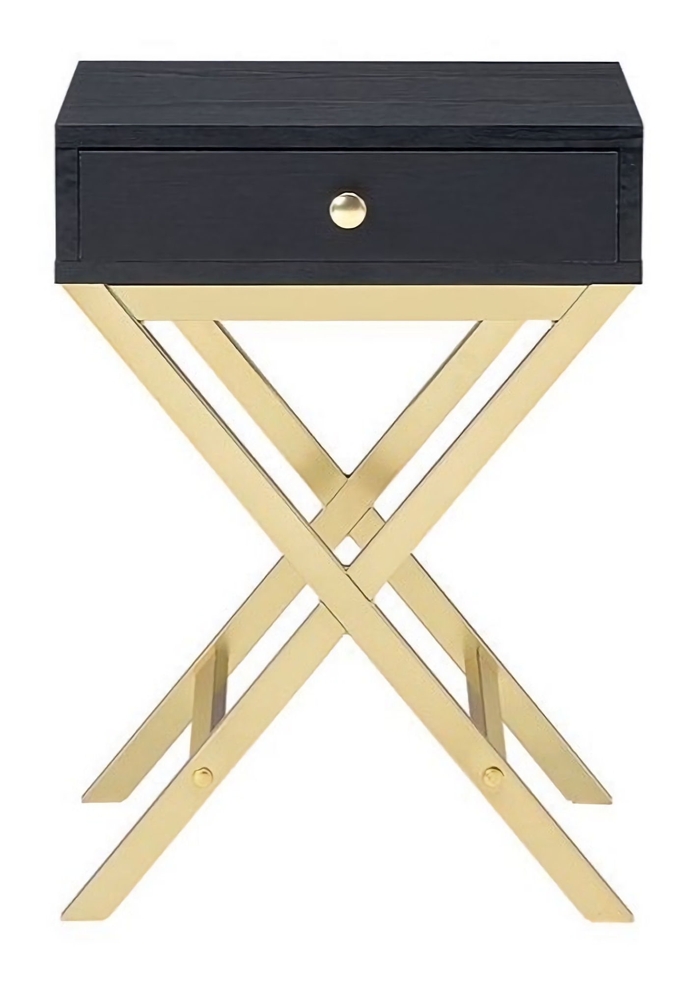 Coleen Wood Veneer/Metal Side Table, Composition 1