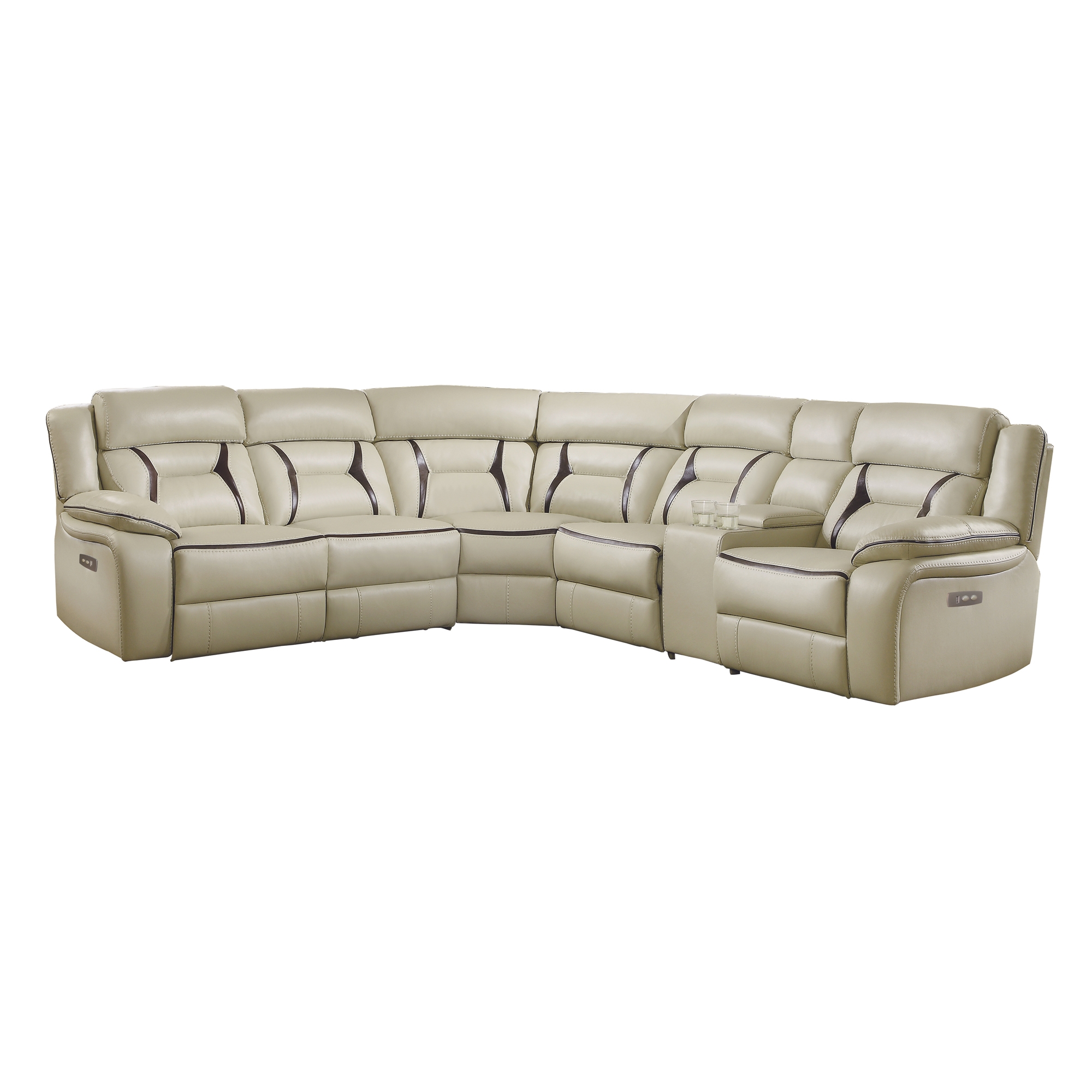Amite Leather Gel Match Power Reclining Sectional