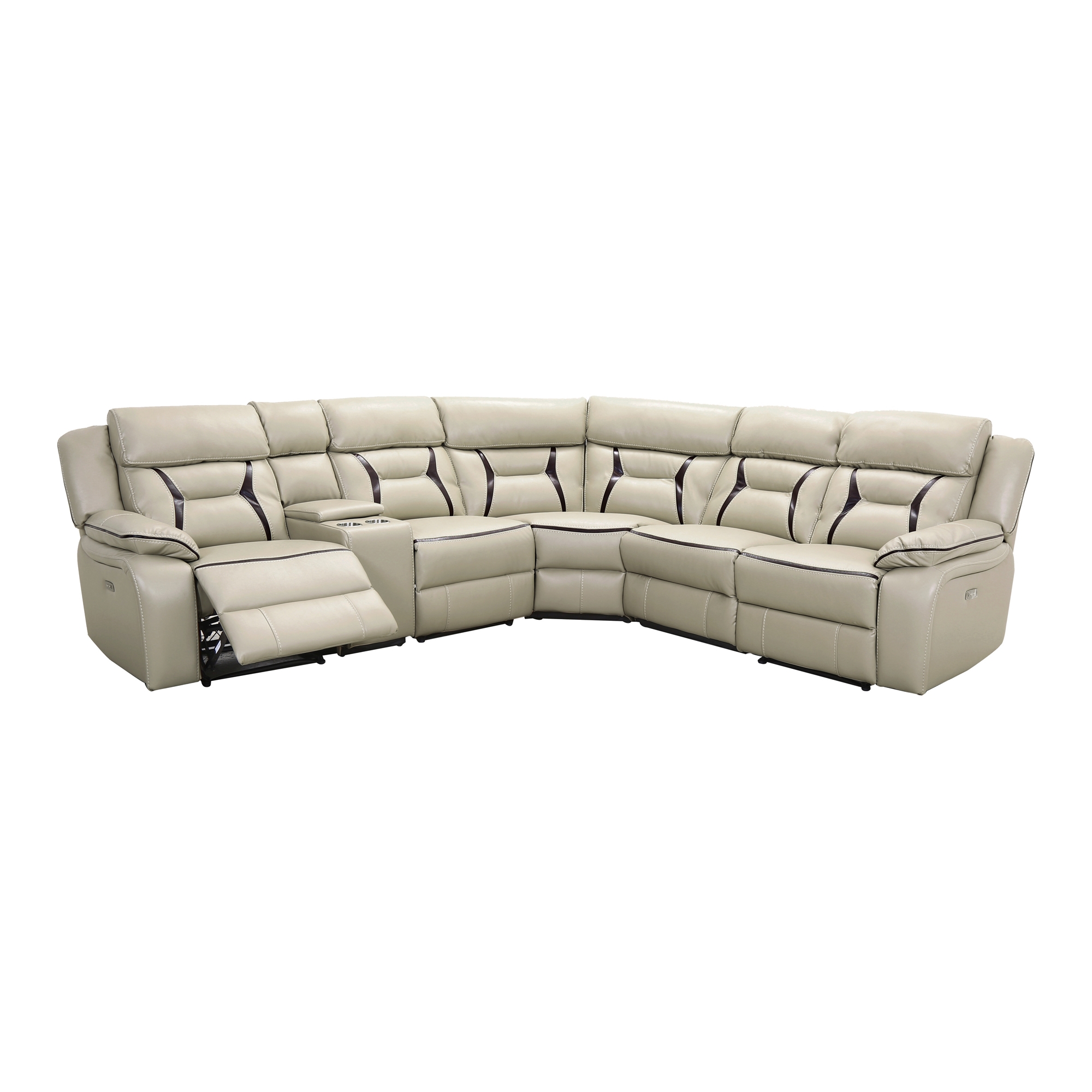 Amite Leather Gel Match Power Reclining Sectional