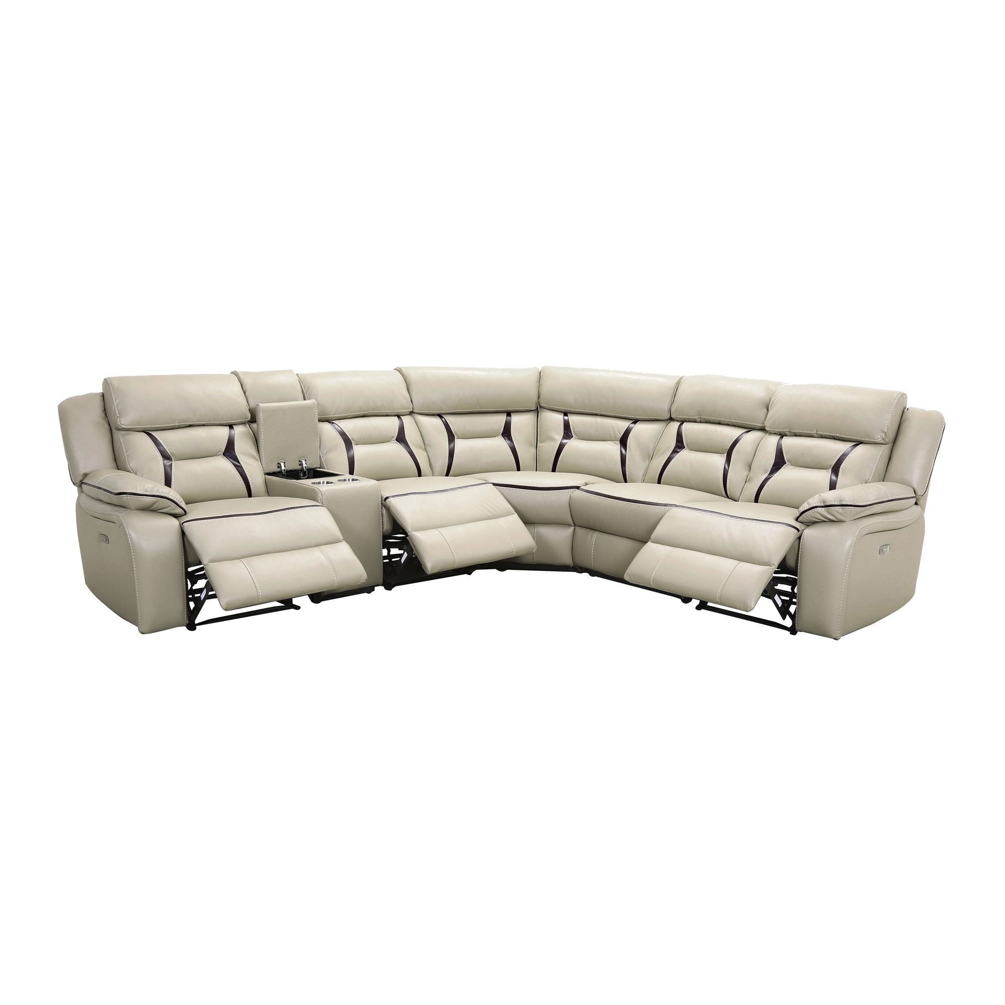 Amite Leather Gel Match Power Reclining Sectional