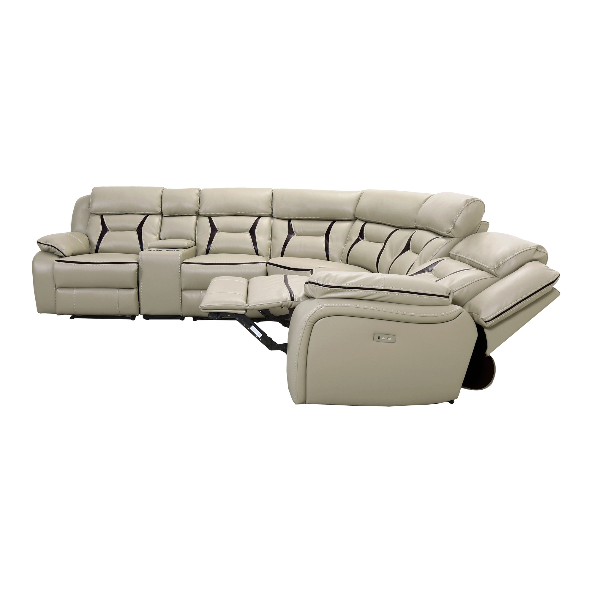 Amite Leather Gel Match Power Reclining Sectional