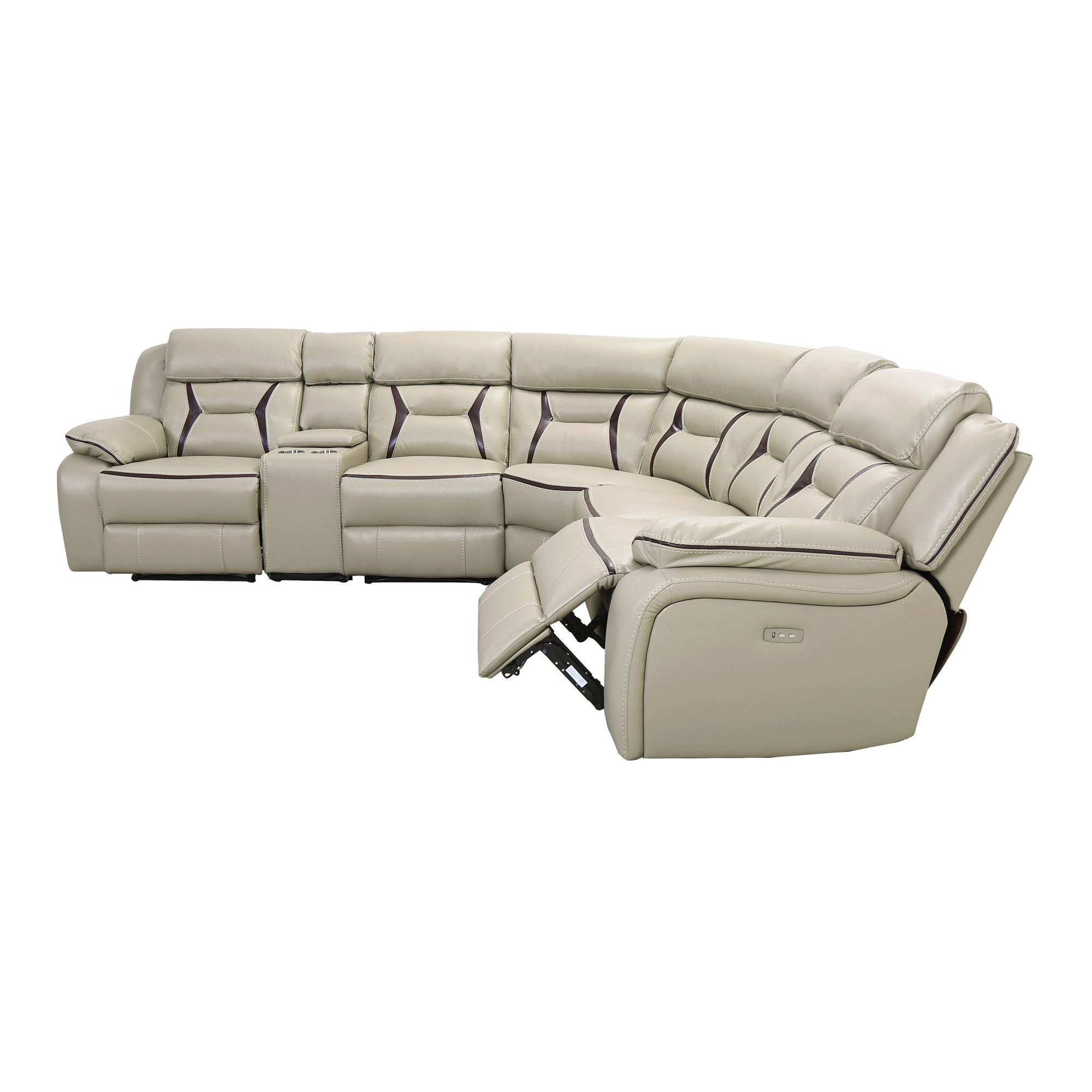 Amite Leather Gel Match Power Reclining Sectional