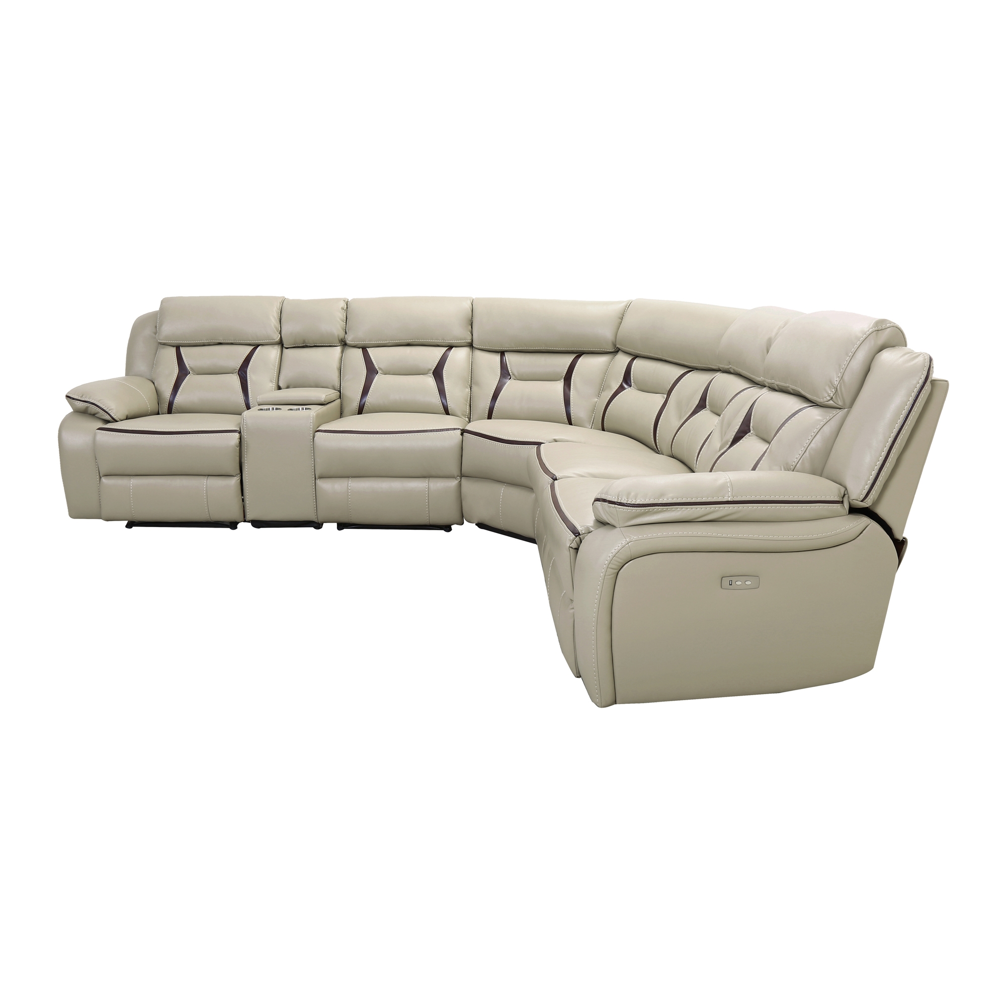 Amite Leather Gel Match Power Reclining Sectional