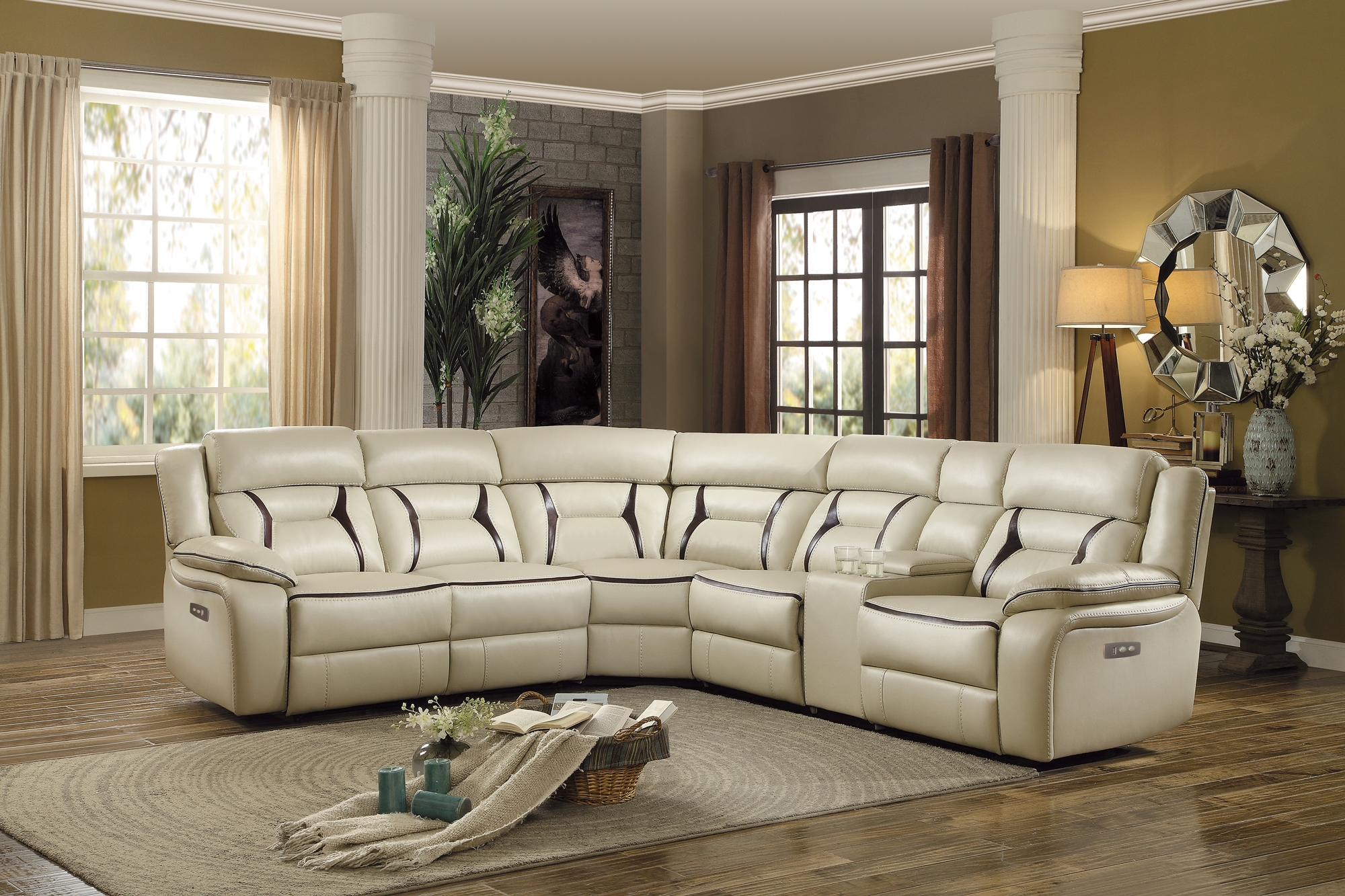 Amite Leather Gel Match Power Reclining Sectional