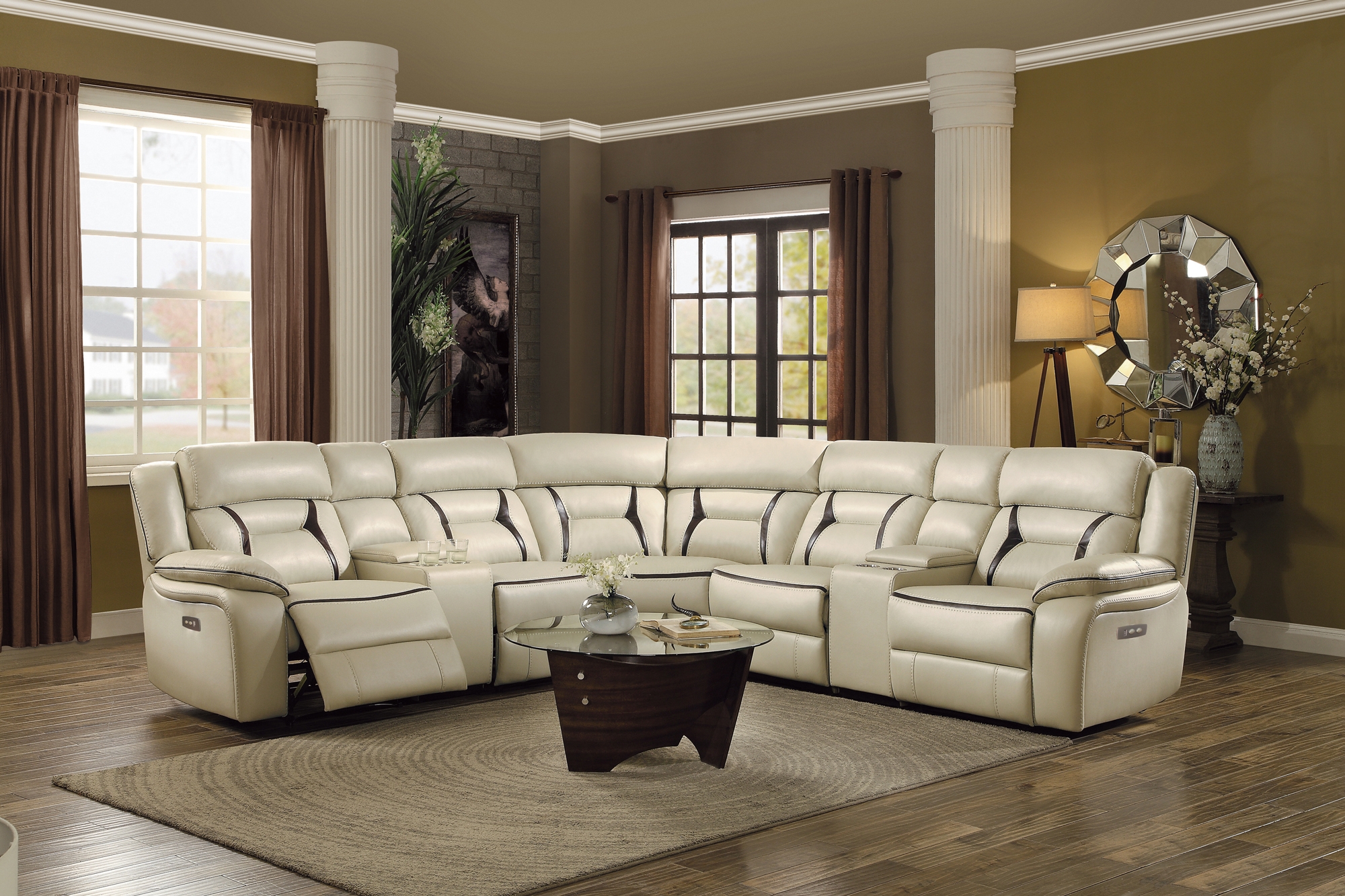 Amite Leather Gel Match Power Reclining Sectional