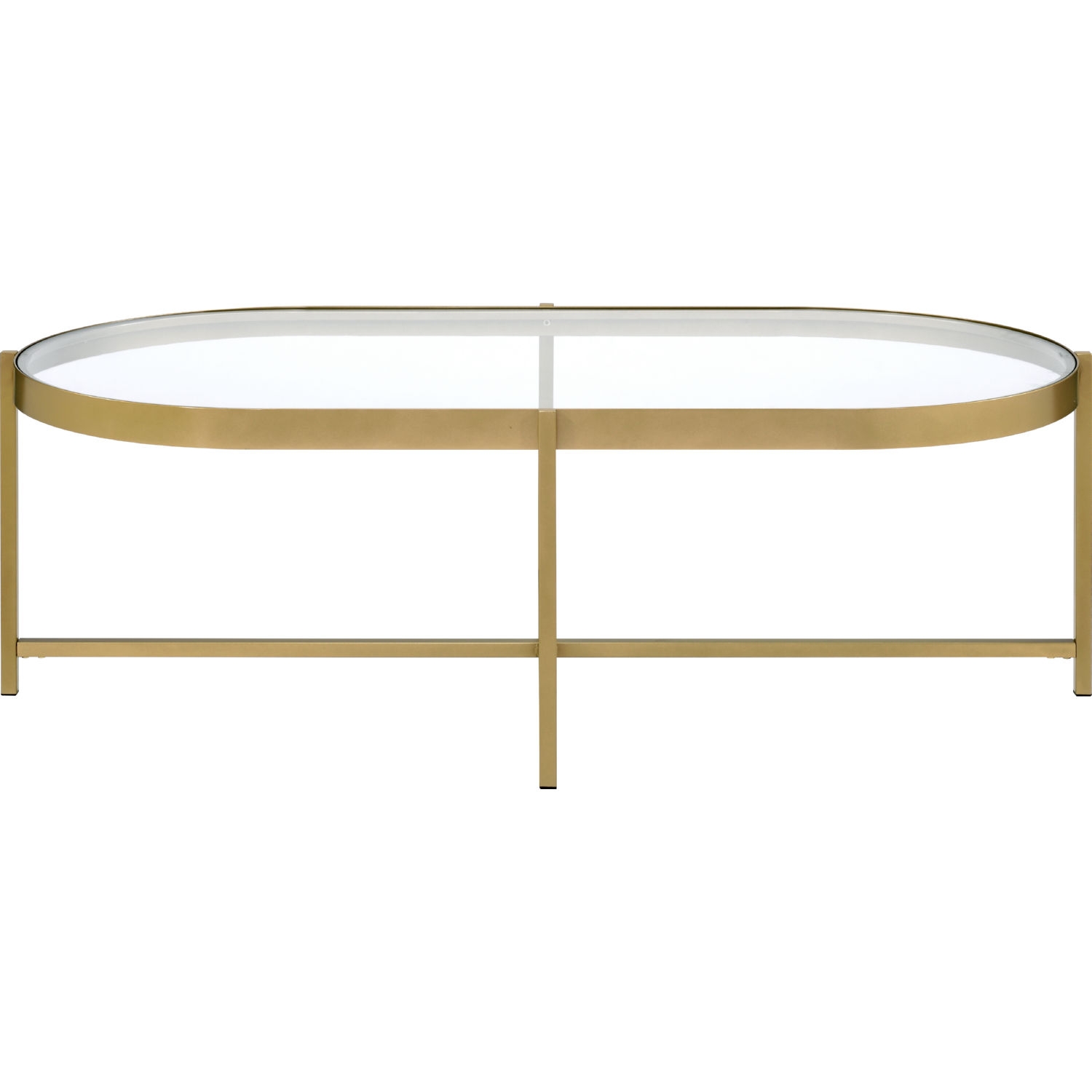 Charrot Glass/Metal Oval Coffee Table