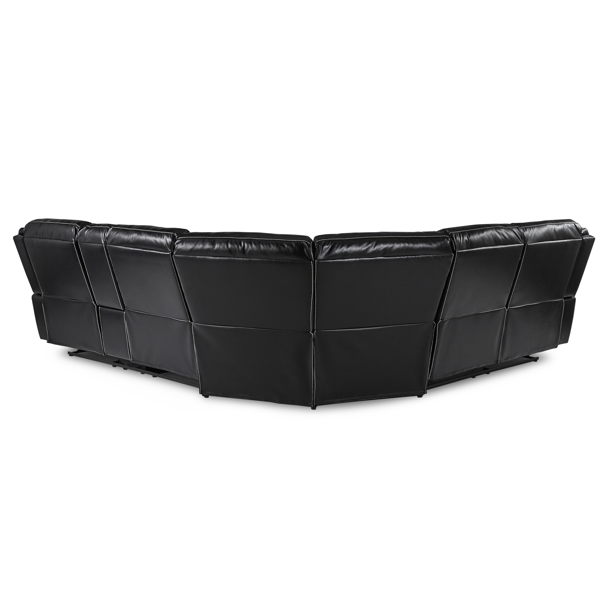 Bastrop Leatherette/Wood Match Reclining Sectional