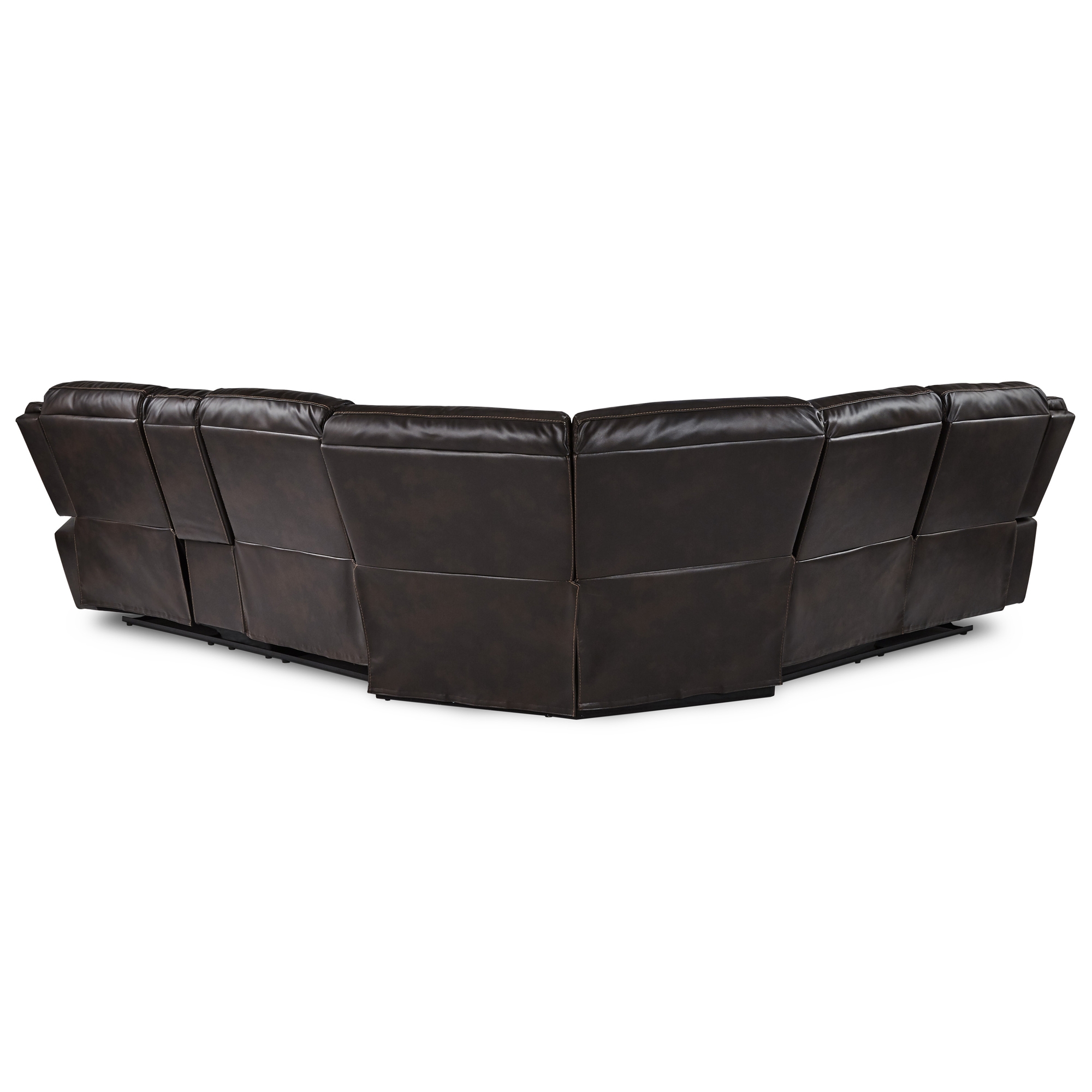 Bastrop Leatherette/Wood Match Reclining Sectional