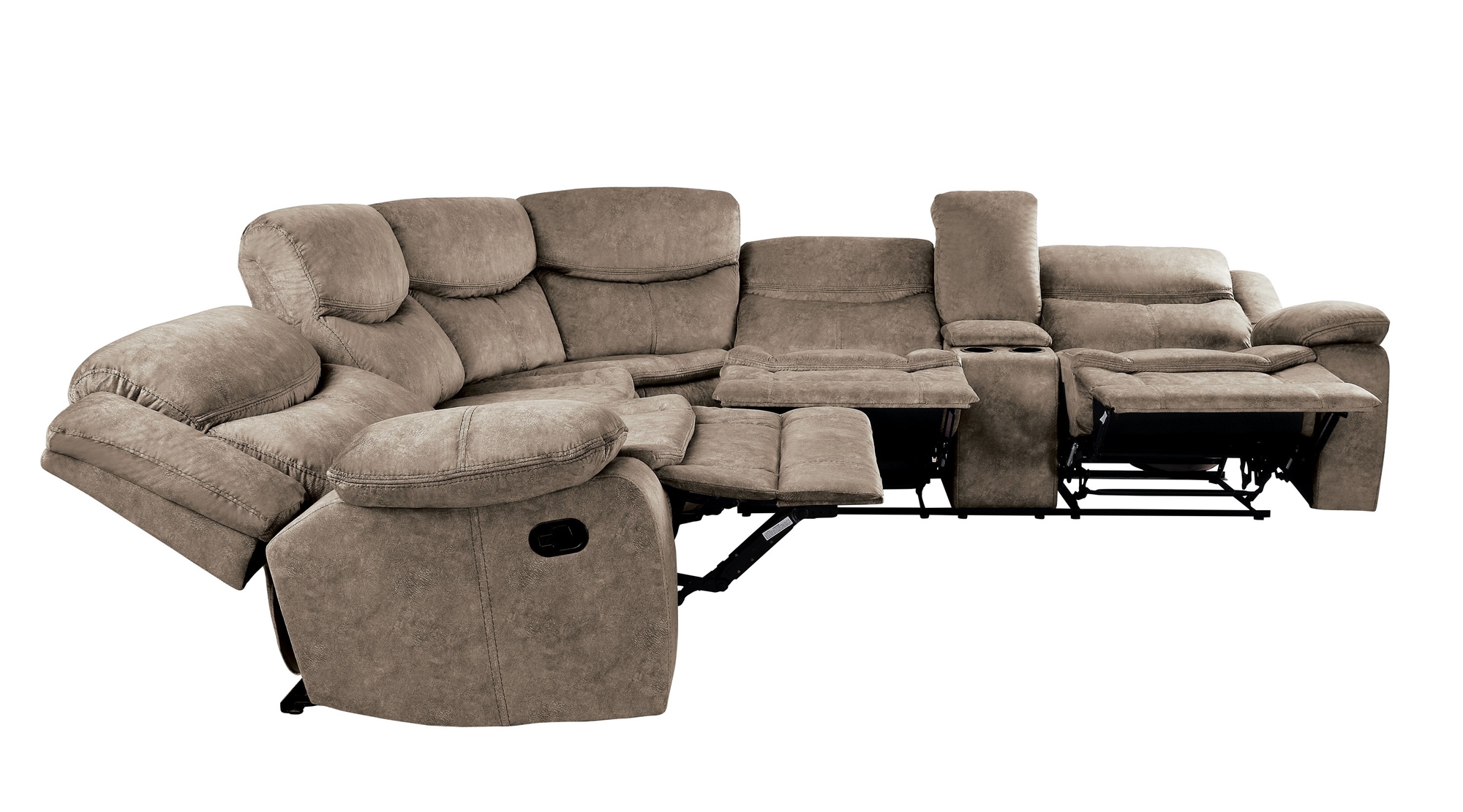 Bastrop Microfiber Fabric Reclining Sectional Sofa