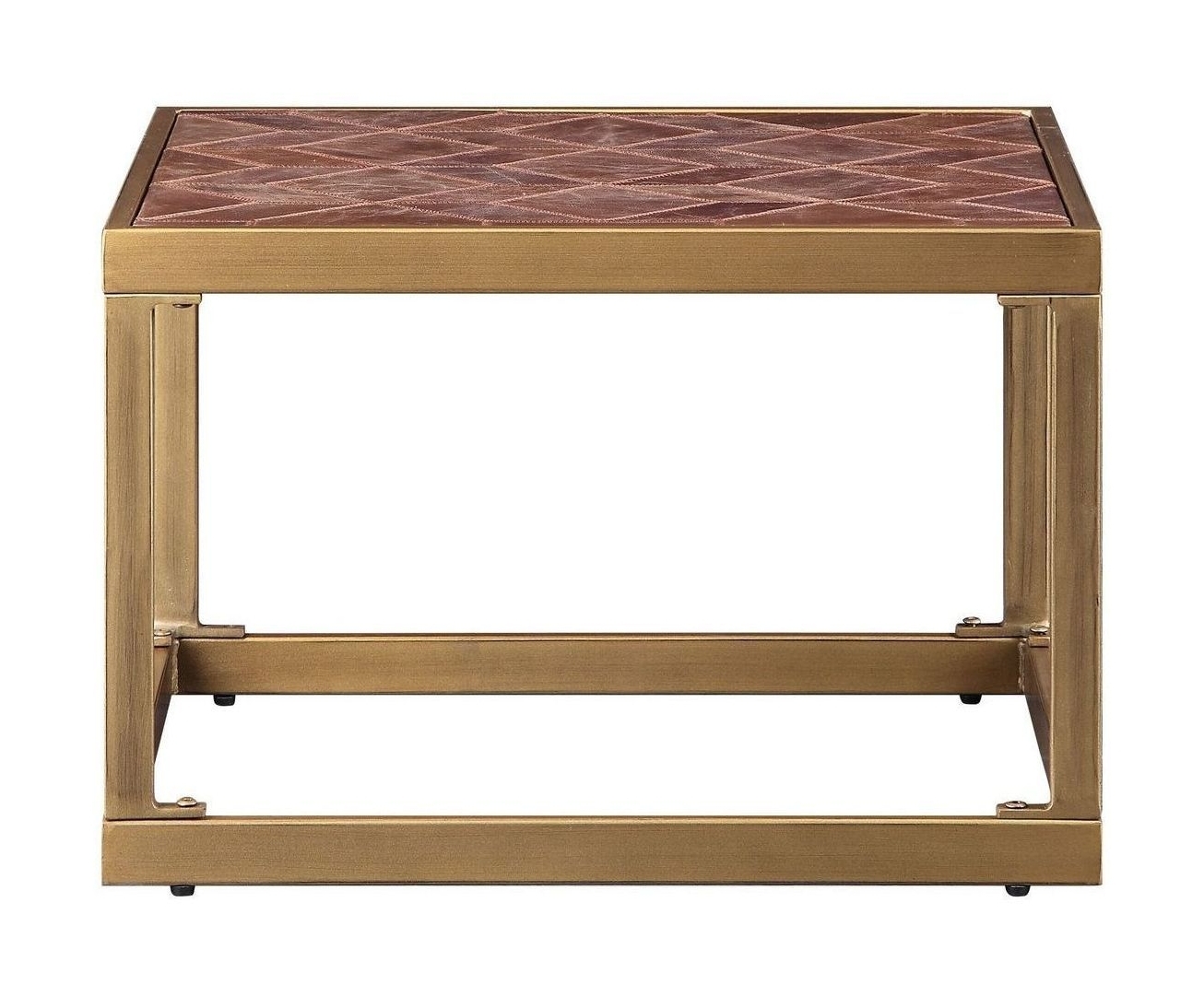 Genevieve Top Grain Leather/Metal End Table
