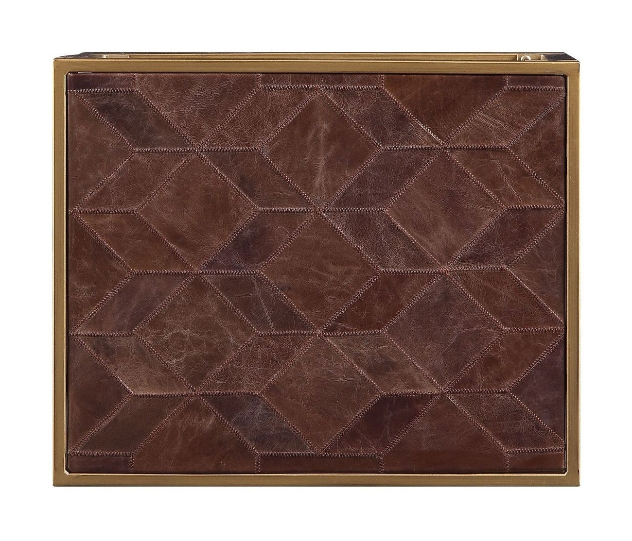 Genevieve Top Grain Leather/Metal End Table