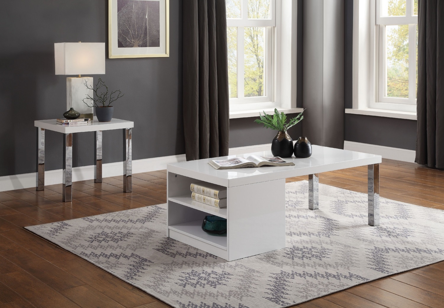 Harta Wood Square End Table