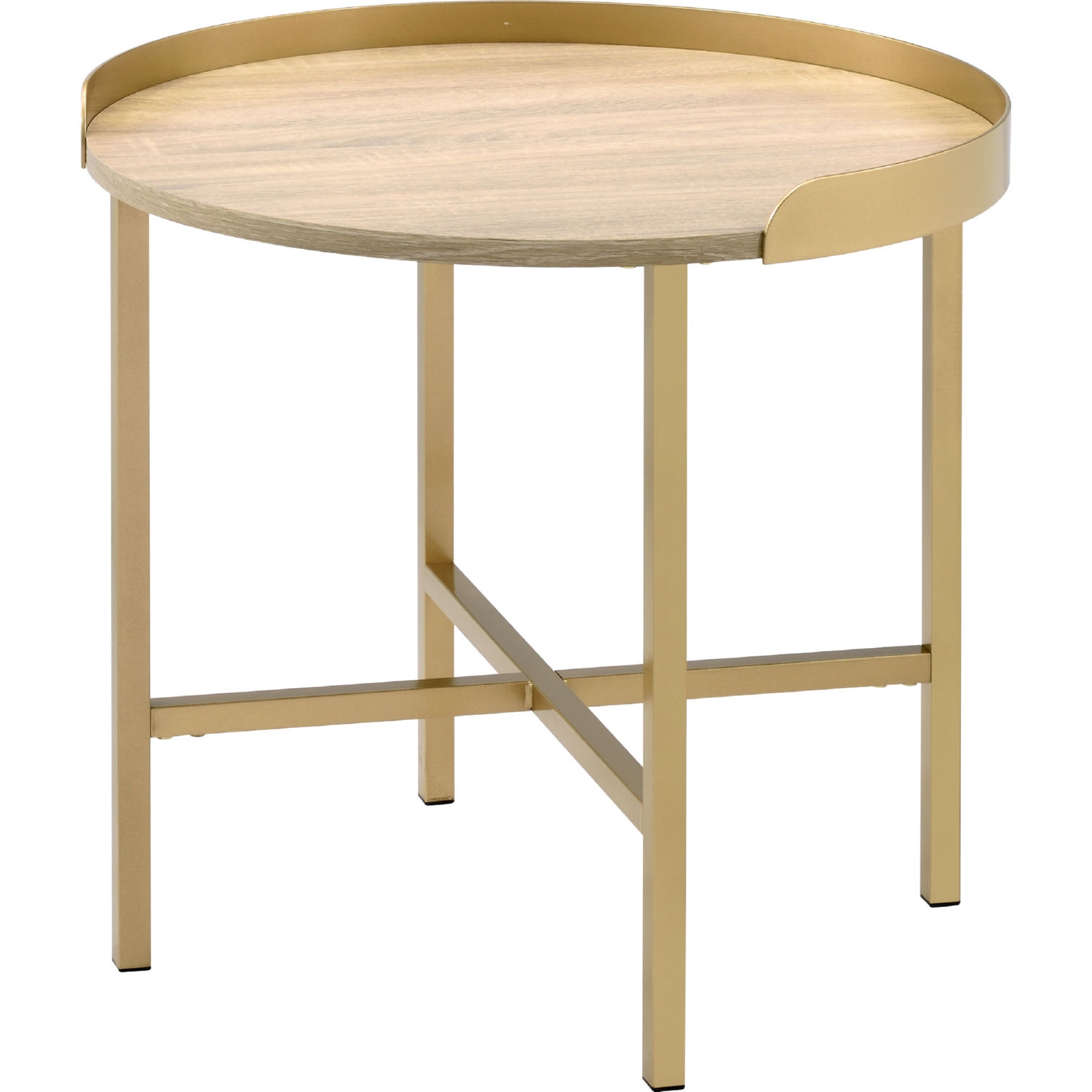 Mithea Wood/Metal Round Coffee Table Set