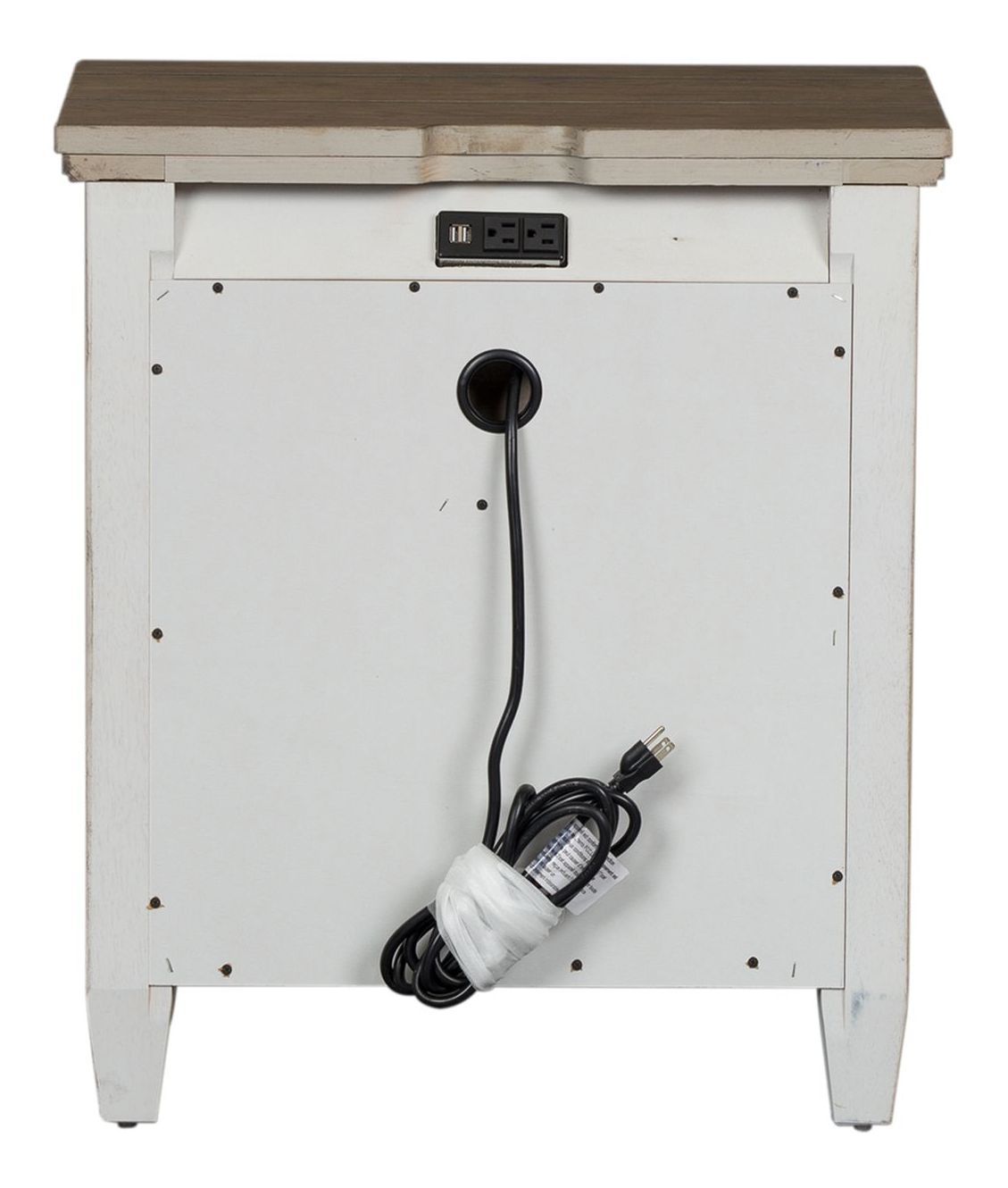 Heartland Wood 2-Drawer Night Stand w/Charging Station