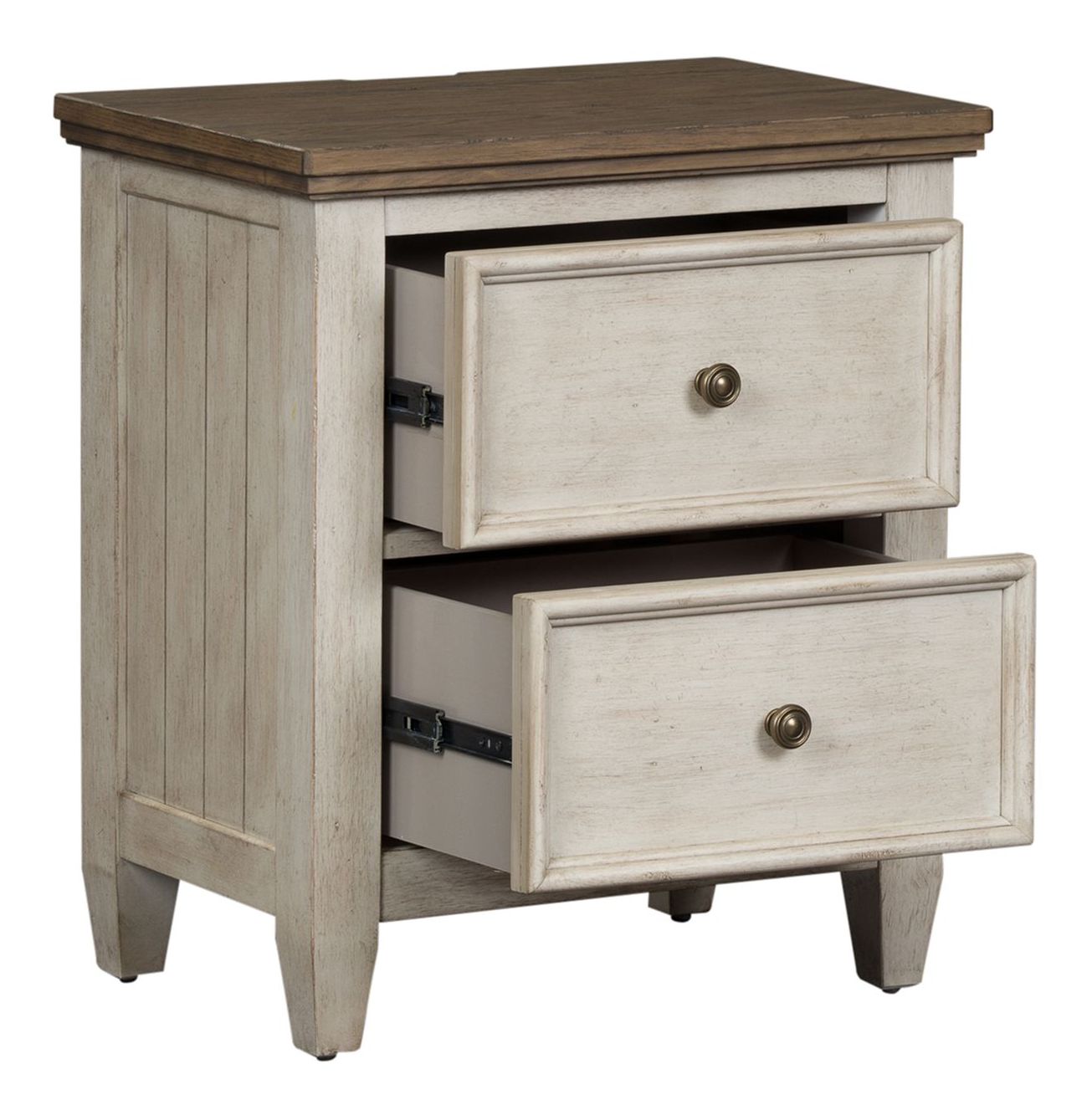 Heartland Wood 2-Drawer Night Stand w/Charging Station