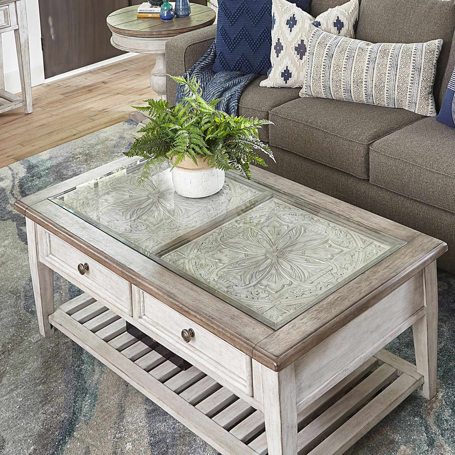 Heartland Farmhouse 3-Piece Cocktail Table Set | Antique White