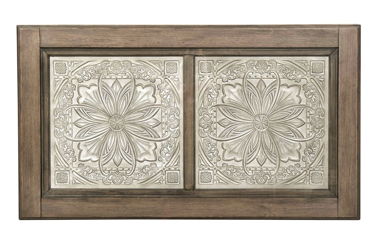 Heartland Rectangular Glass/Wood 2-Drawer Ceiling Tile Cocktail Table