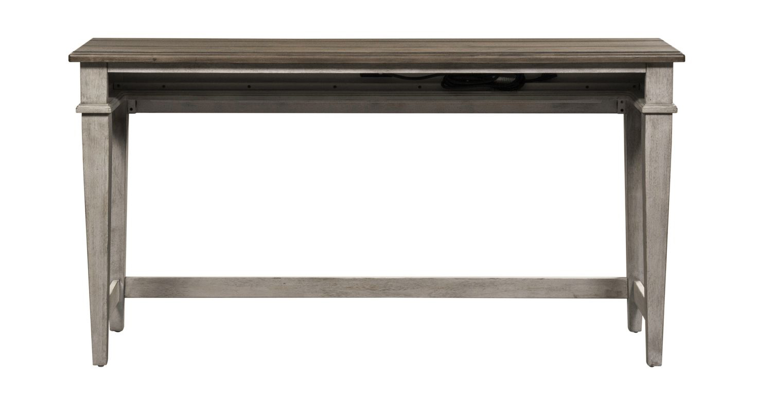 Heartland Rectangular Wood Console Bar Table w/Charging Station