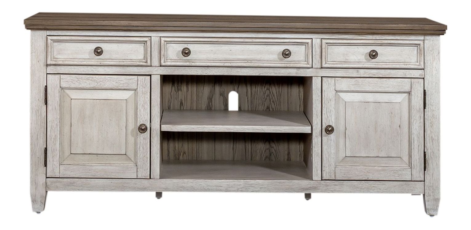 Heartland 66-inch Wood 3-Drawer 2-Door Tile TV Console
