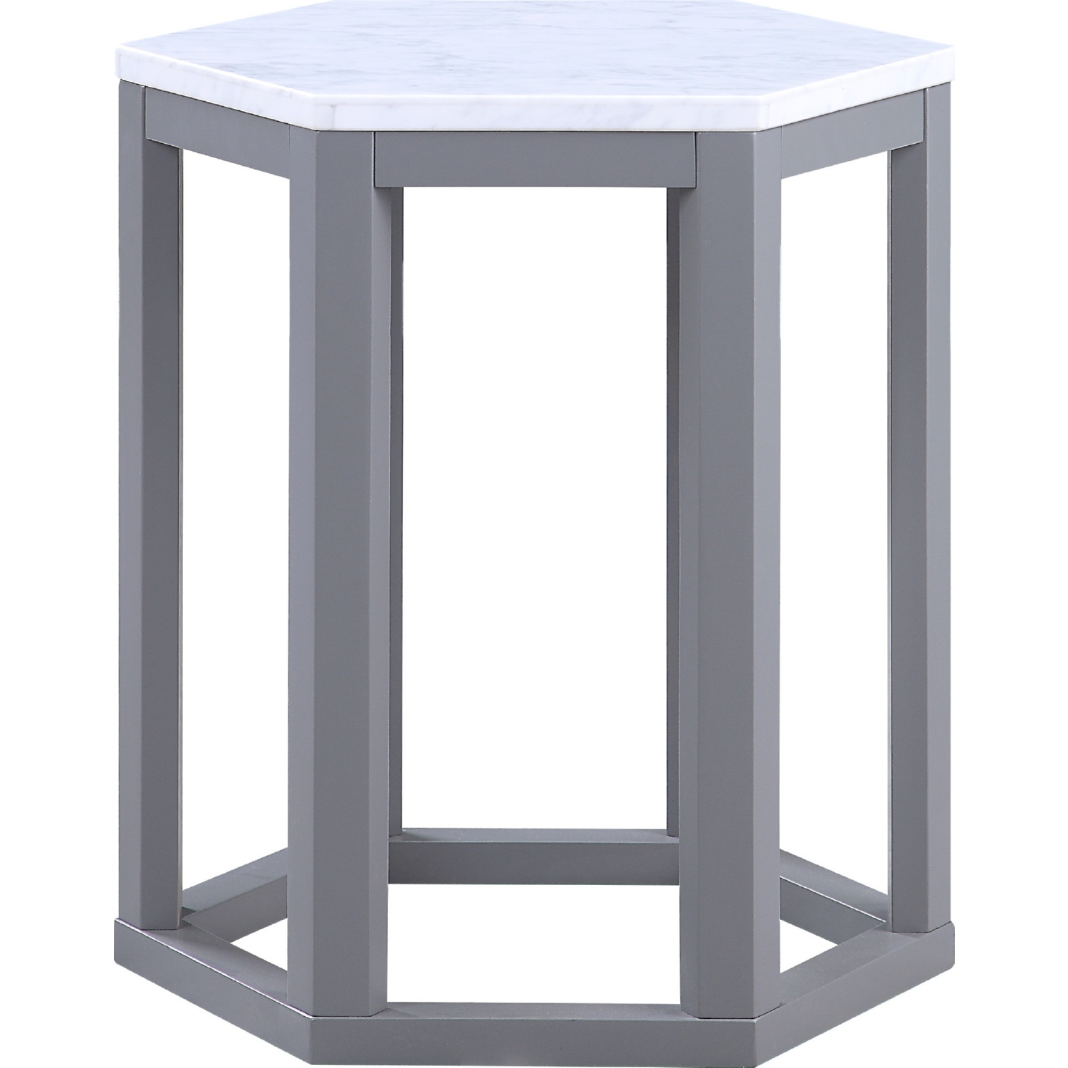 Reon Marble/Wood Hexagon End Table