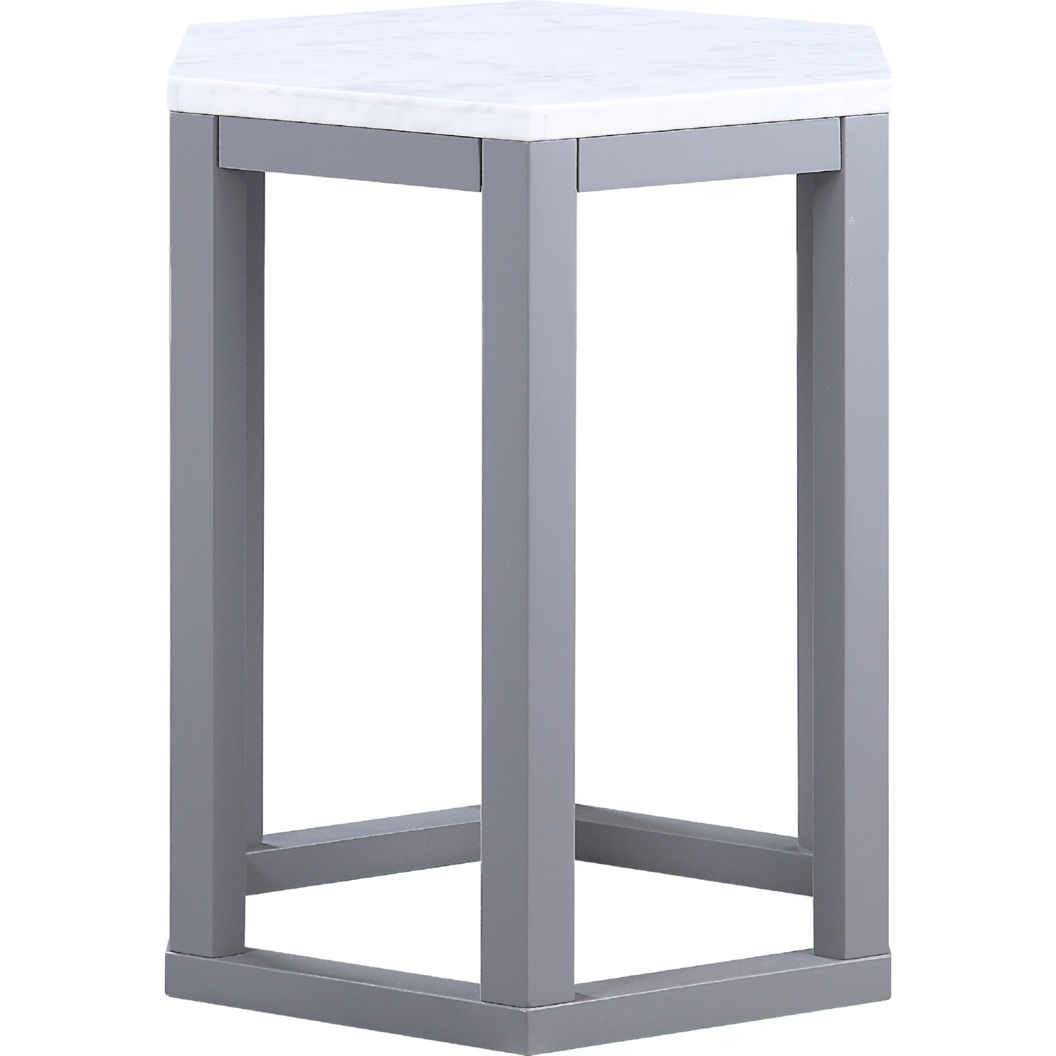 Reon Marble/Wood Hexagon End Table