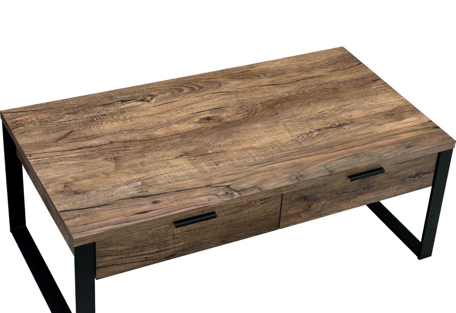 Aflo Wood/Metal Rectangular Storage Coffee Table w/2 Drawers