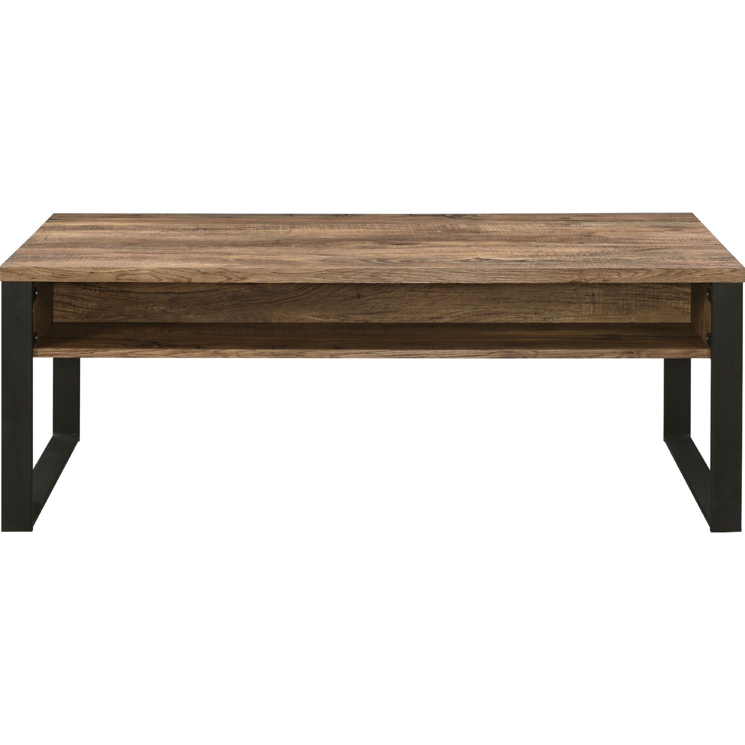 Aflo Wood/Metal Rectangular Storage Coffee Table w/2 Drawers