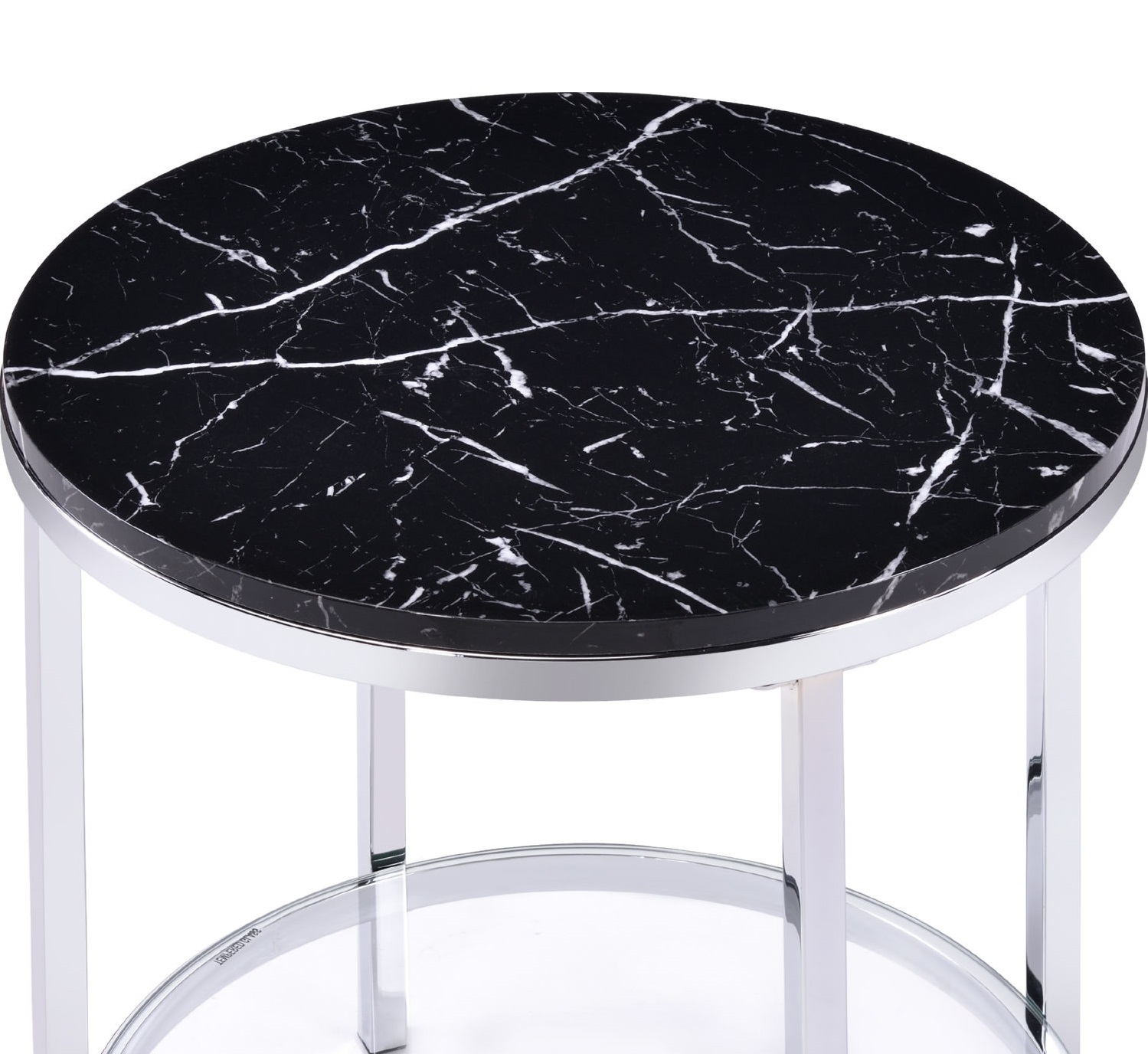 Virlana Faux Marble/Glass Round Nesting Coffee Table Set