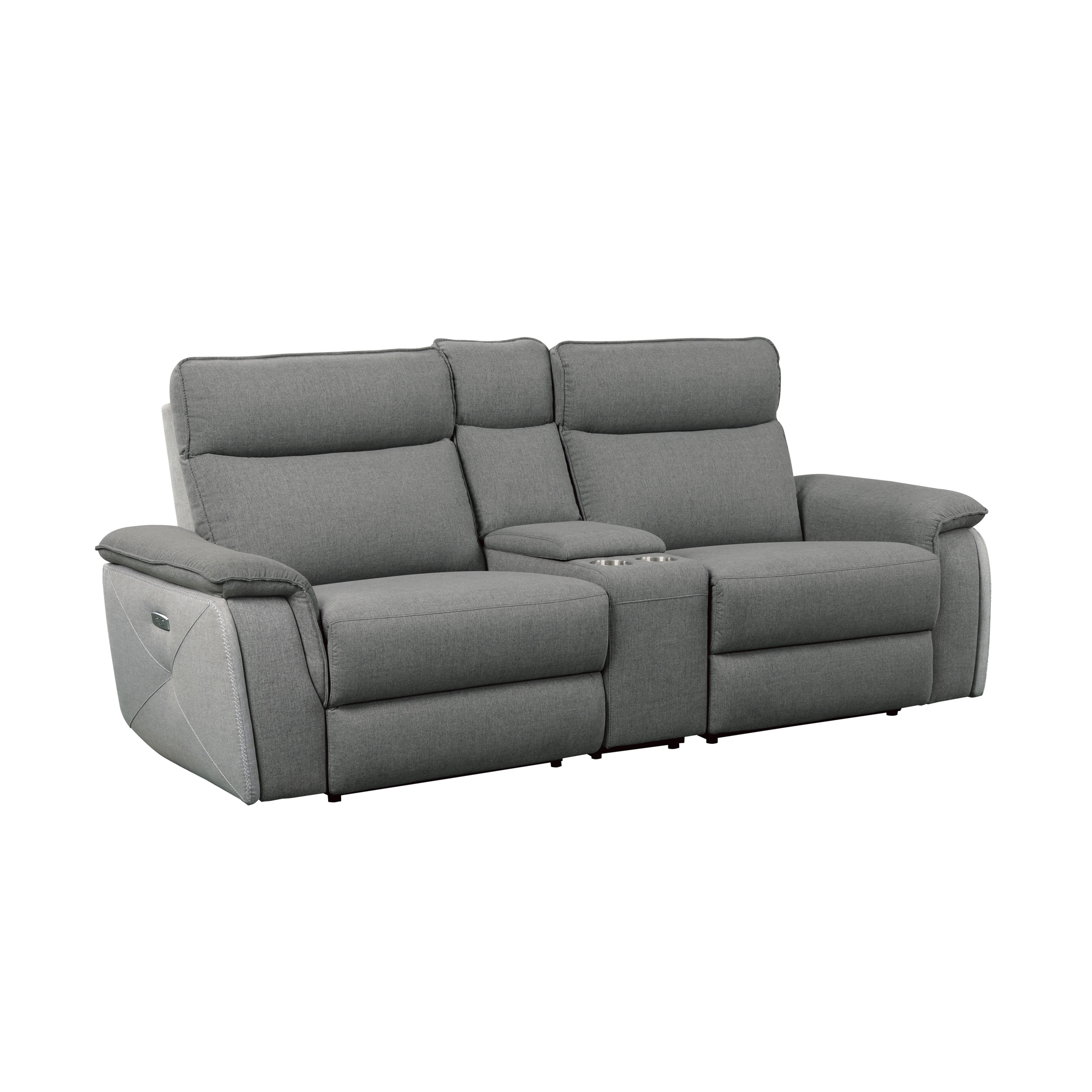 Maroni Fabric Power Double Reclining Loveseat w/Console