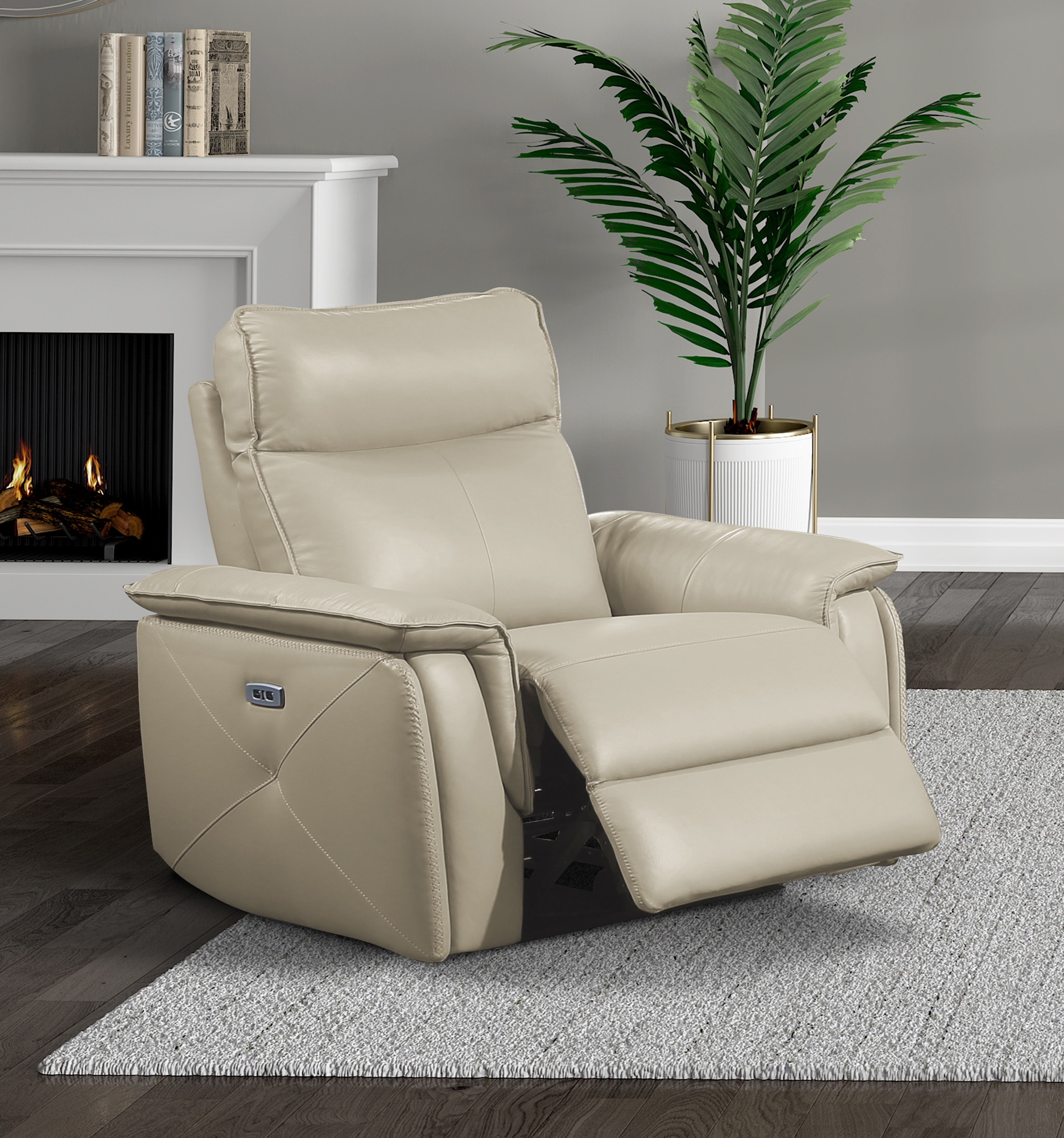 Maroni Leather/Leatherette Power Reclining Chair