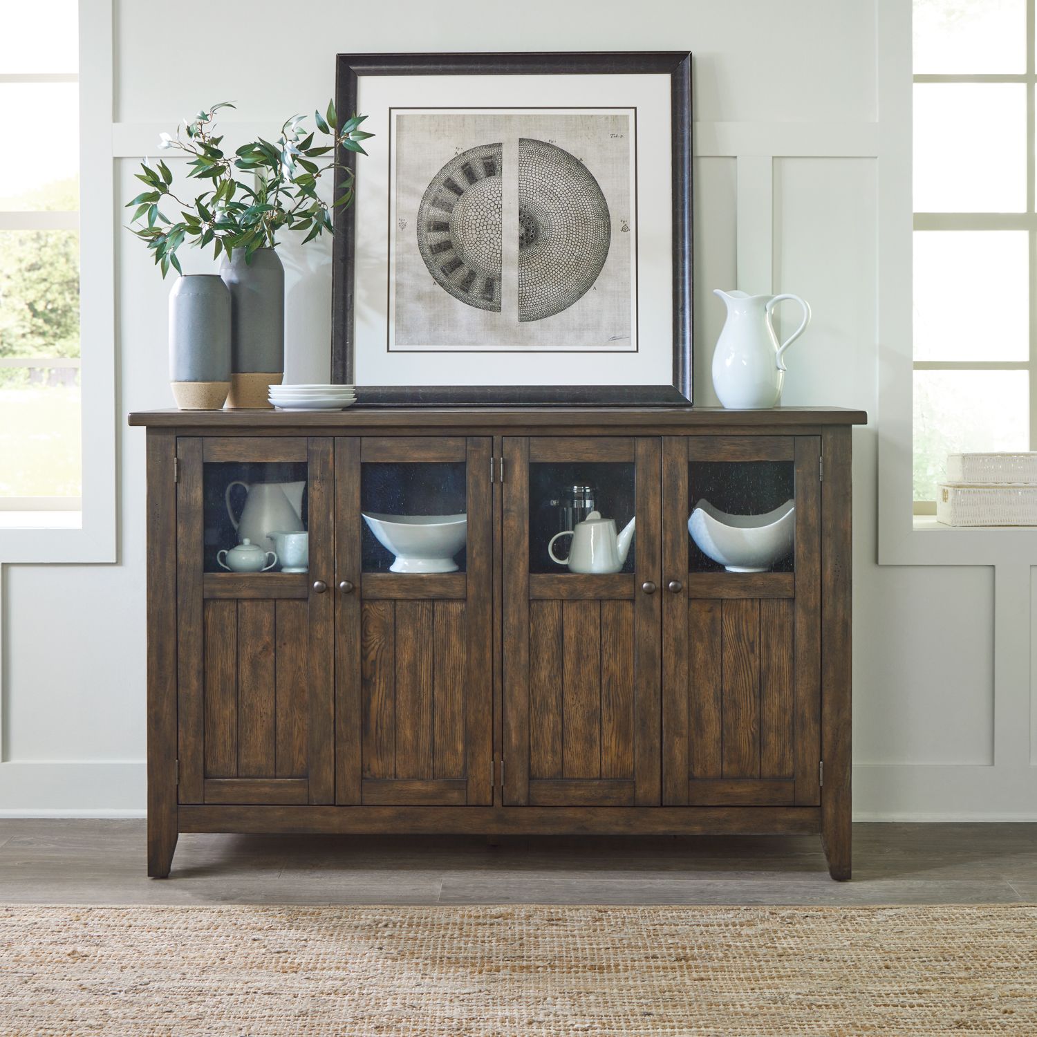 Midland Falls Extendable Dining Set | Rustic Brown | Liberty
