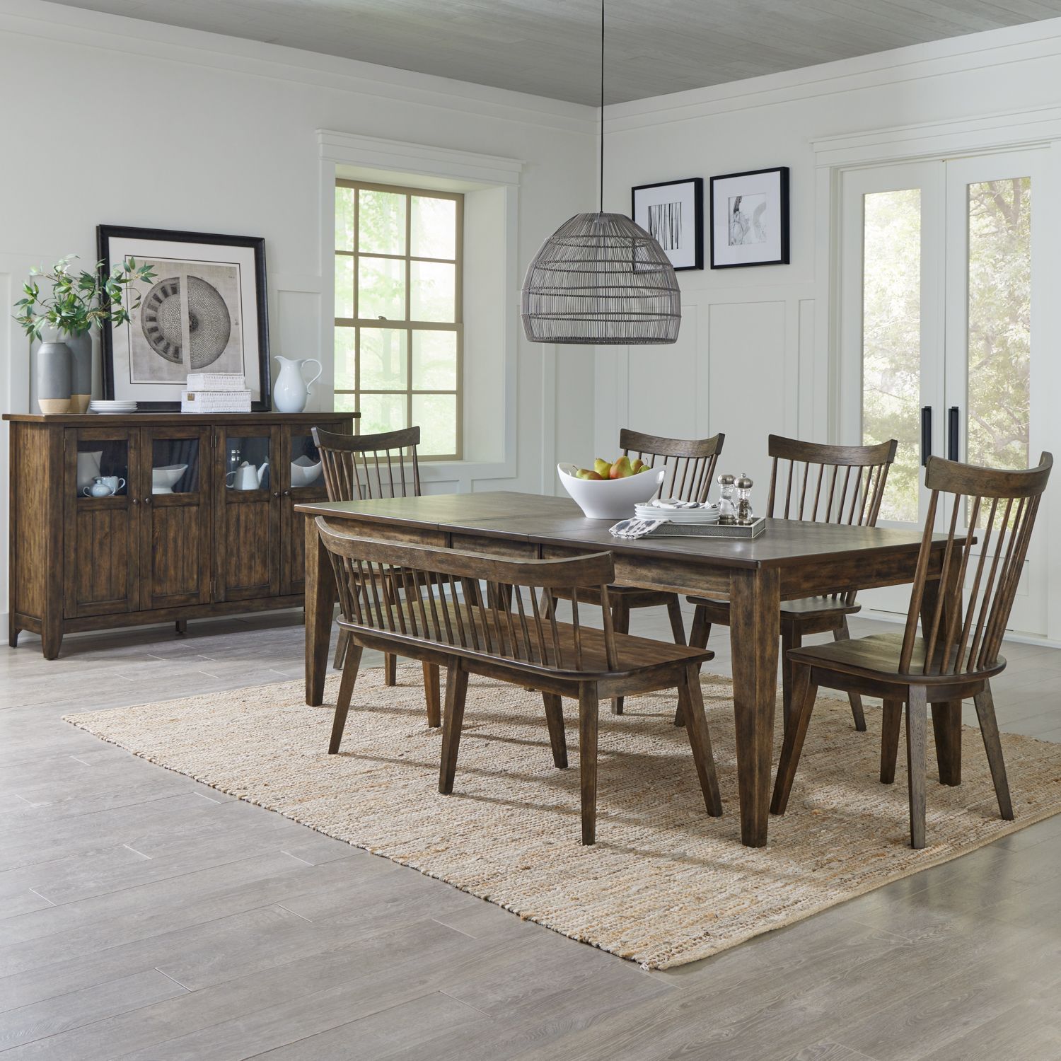 Midland Falls Extendable Dining Set | Rustic Brown | Liberty
