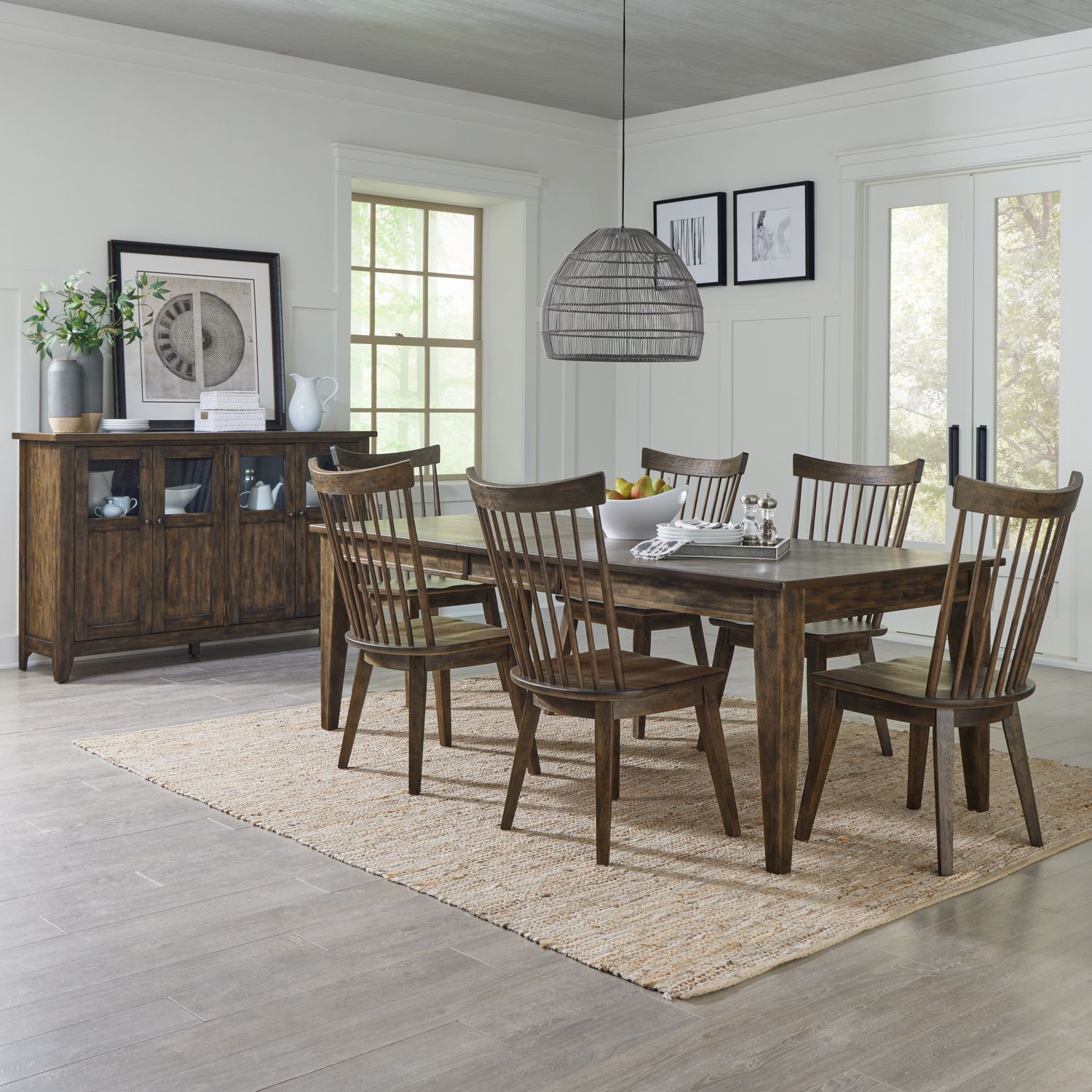 Midland Falls Extendable Dining Set | Rustic Brown | Liberty