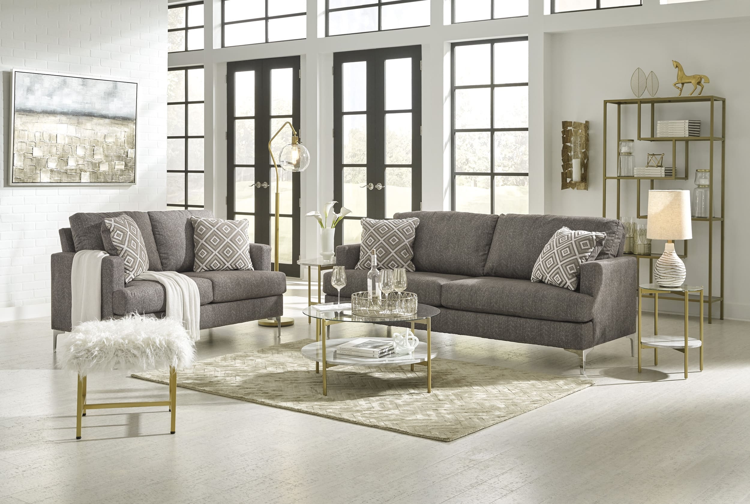 Arcola Polyester RTA Loveseat