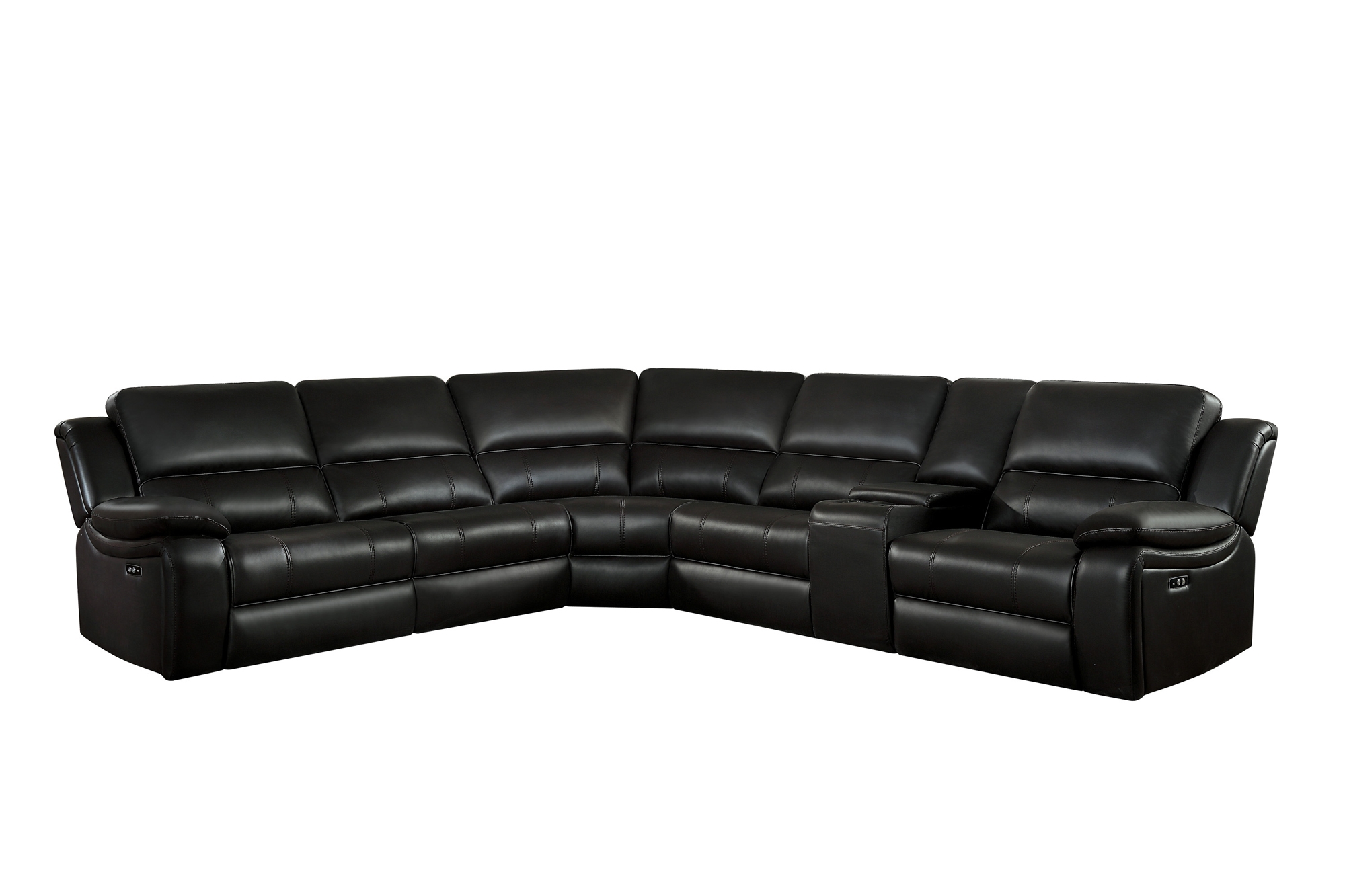Falun Leatherette Power Reclining Sectional - Thumbnail 2