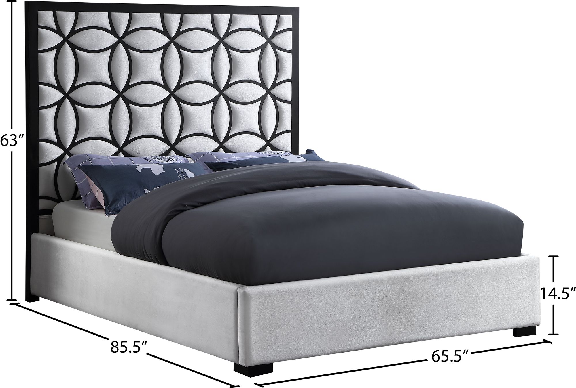 Taj Velvet Queen Size Bed