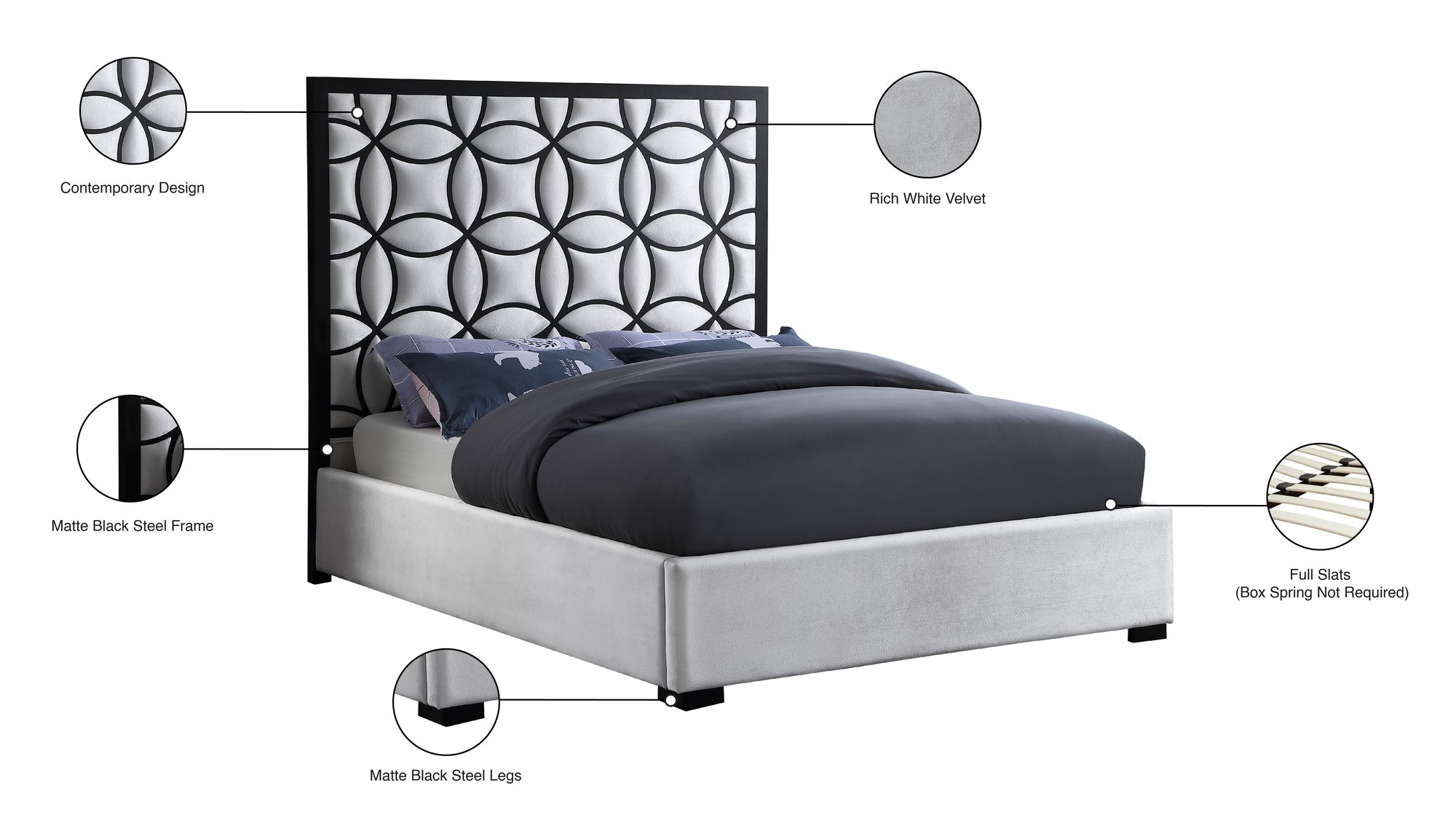 Taj Velvet Queen Size Bed