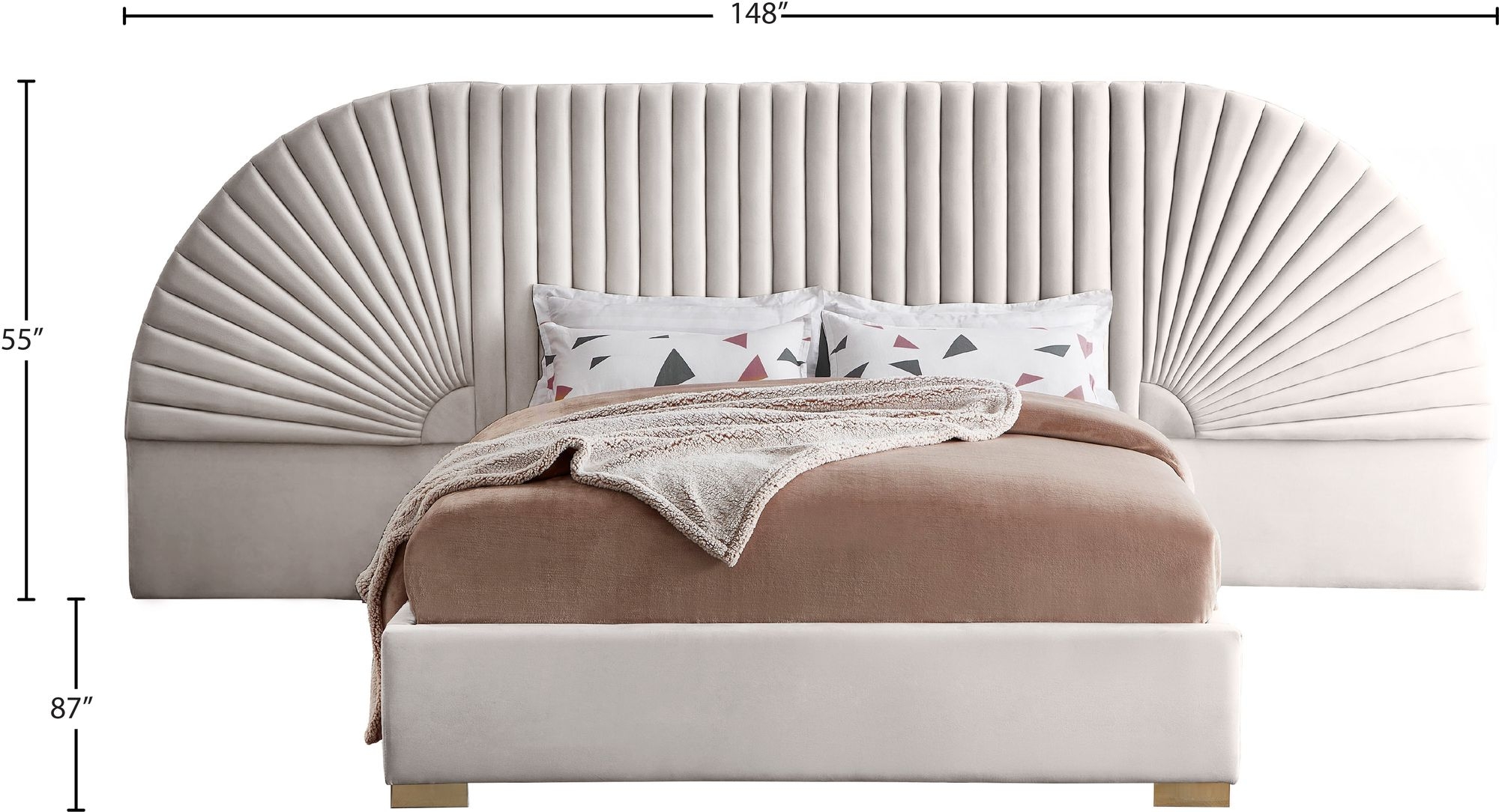 Cleo Velvet Queen Size Bed