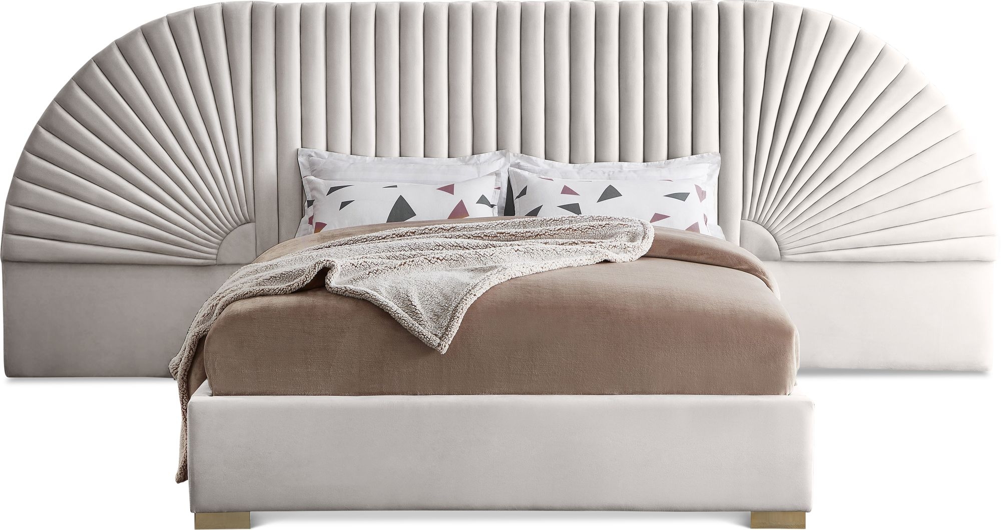 Cleo Velvet Queen Size Bed
