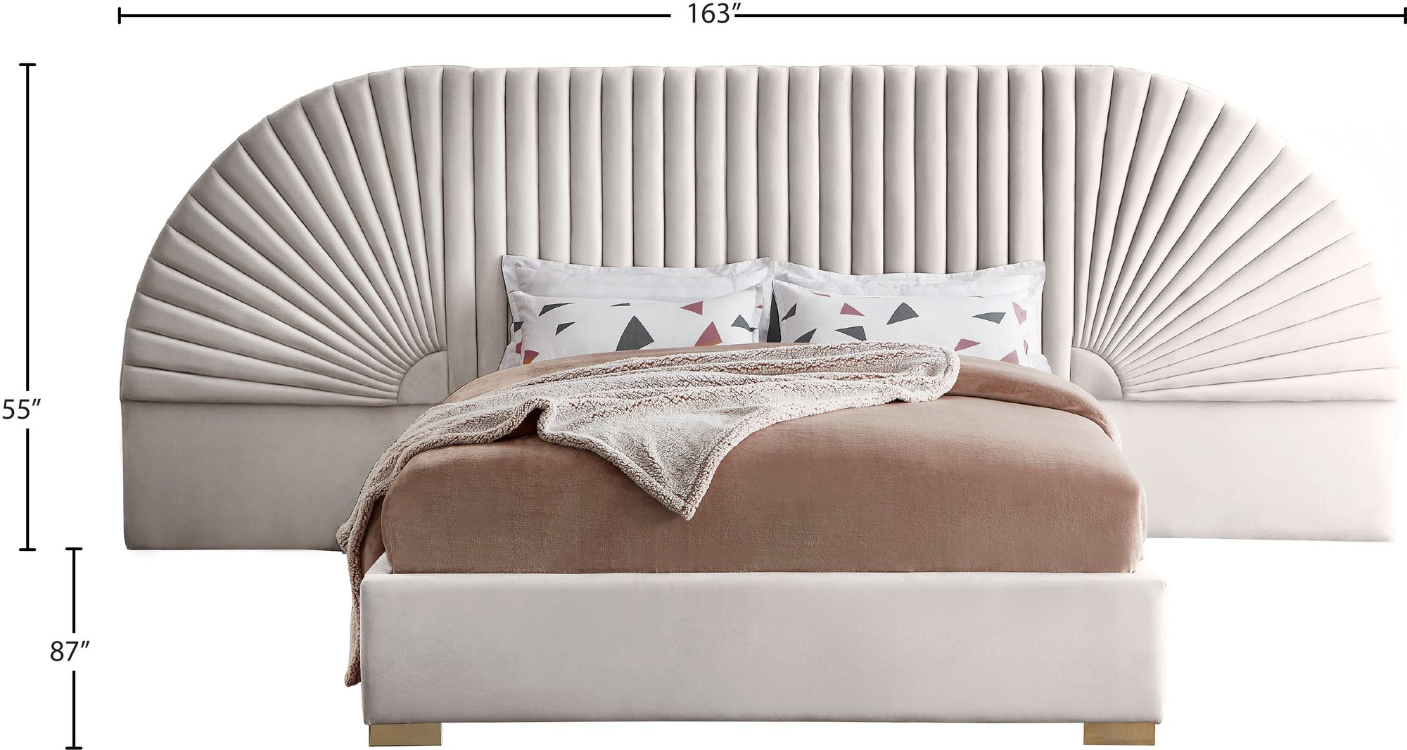 Cleo Velvet King Size Bed