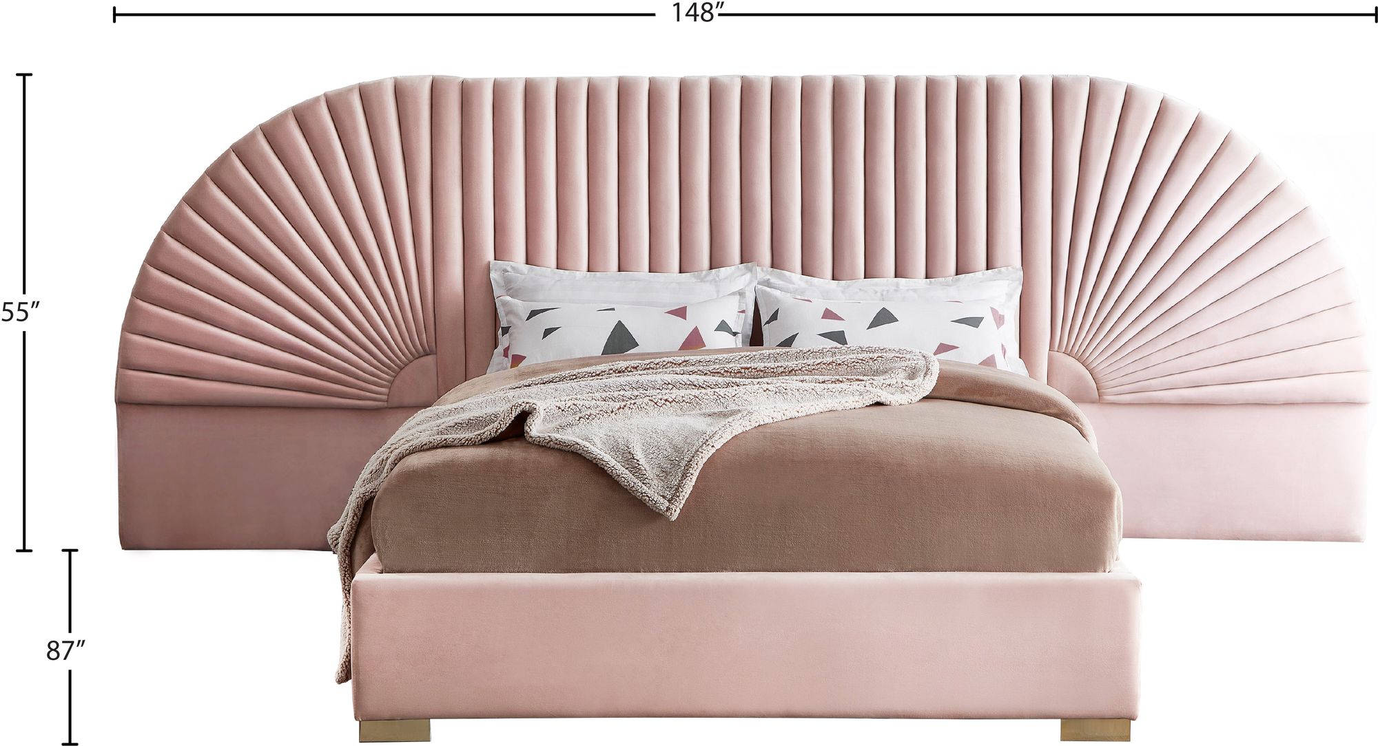 Cleo Velvet Queen Size Bed