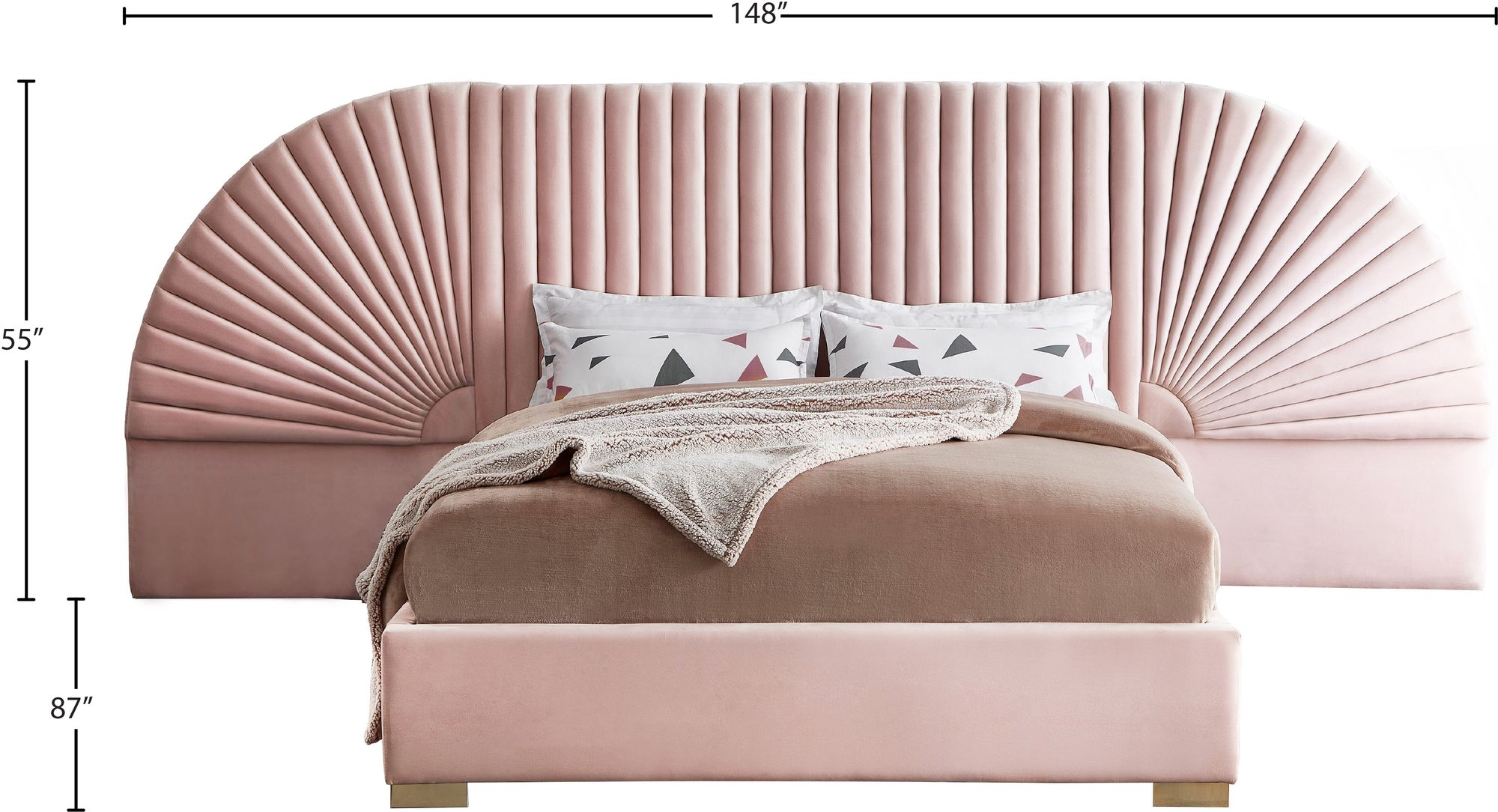 Cleo Velvet Queen Size Bed