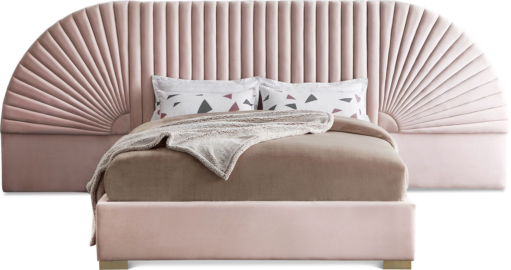 Cleo Velvet Queen Size Bed