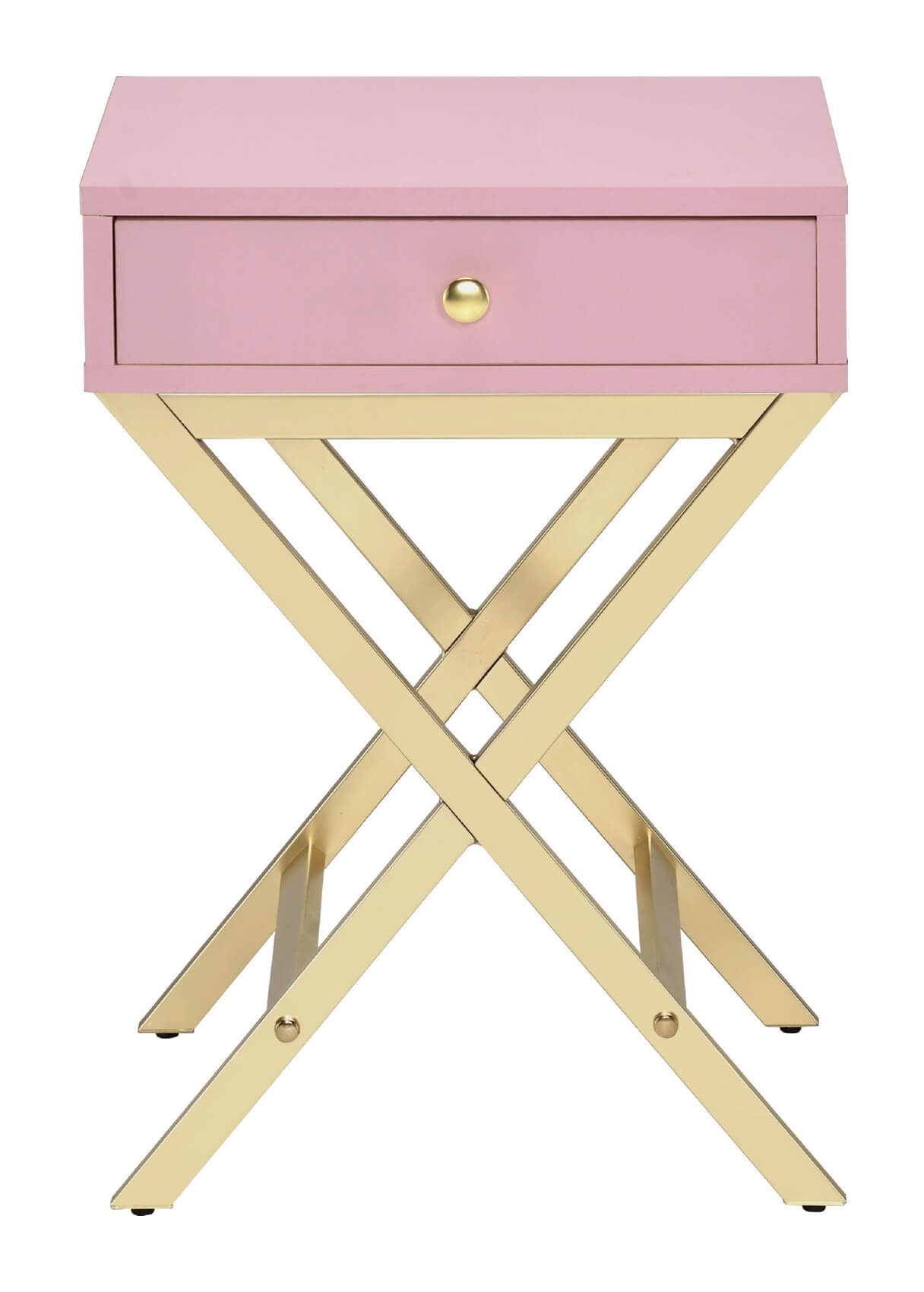 Coleen Wood Veneer/Metal Side Table, Composition 1