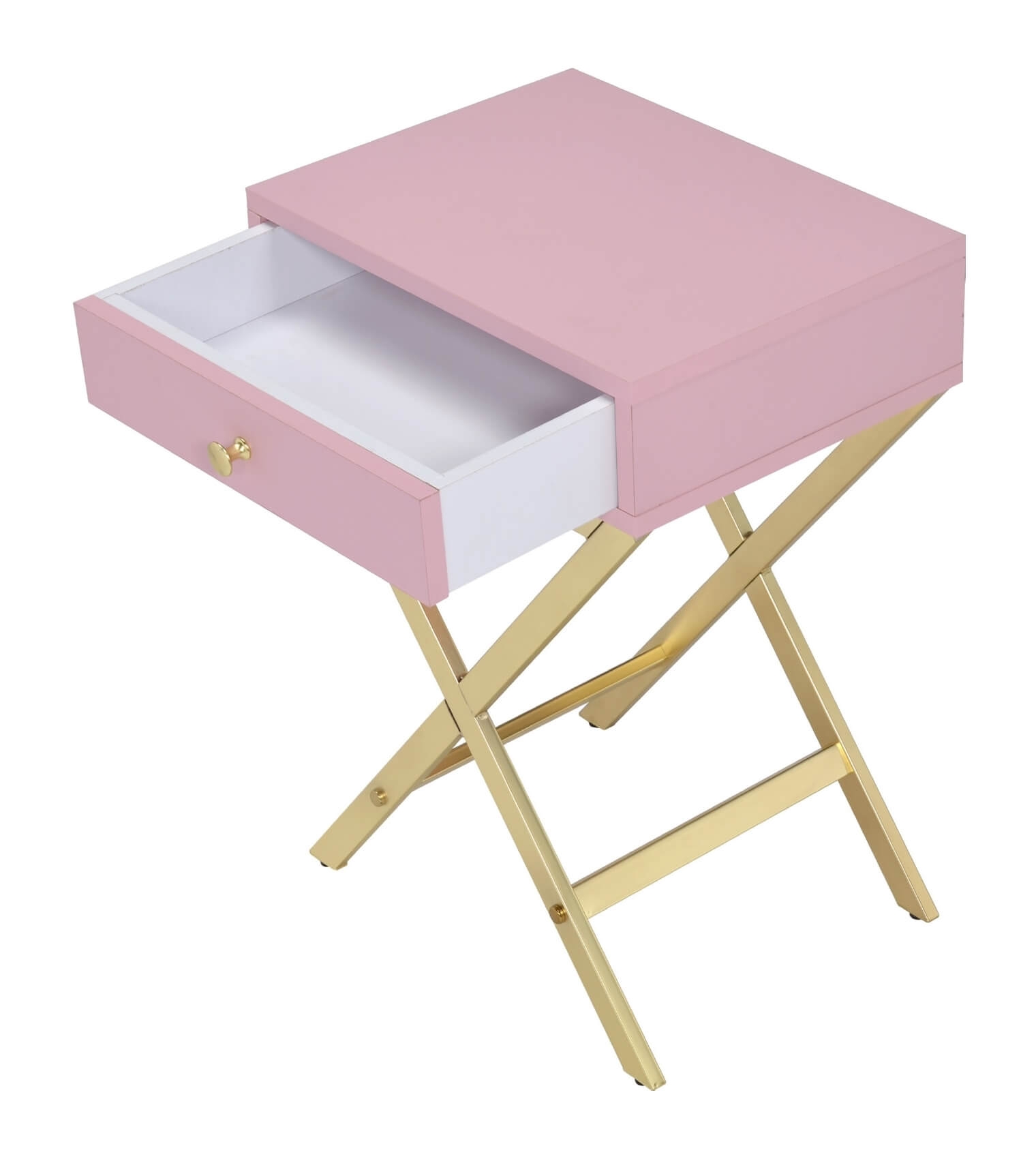 Coleen Wood Veneer/Metal Side Table, Composition 1