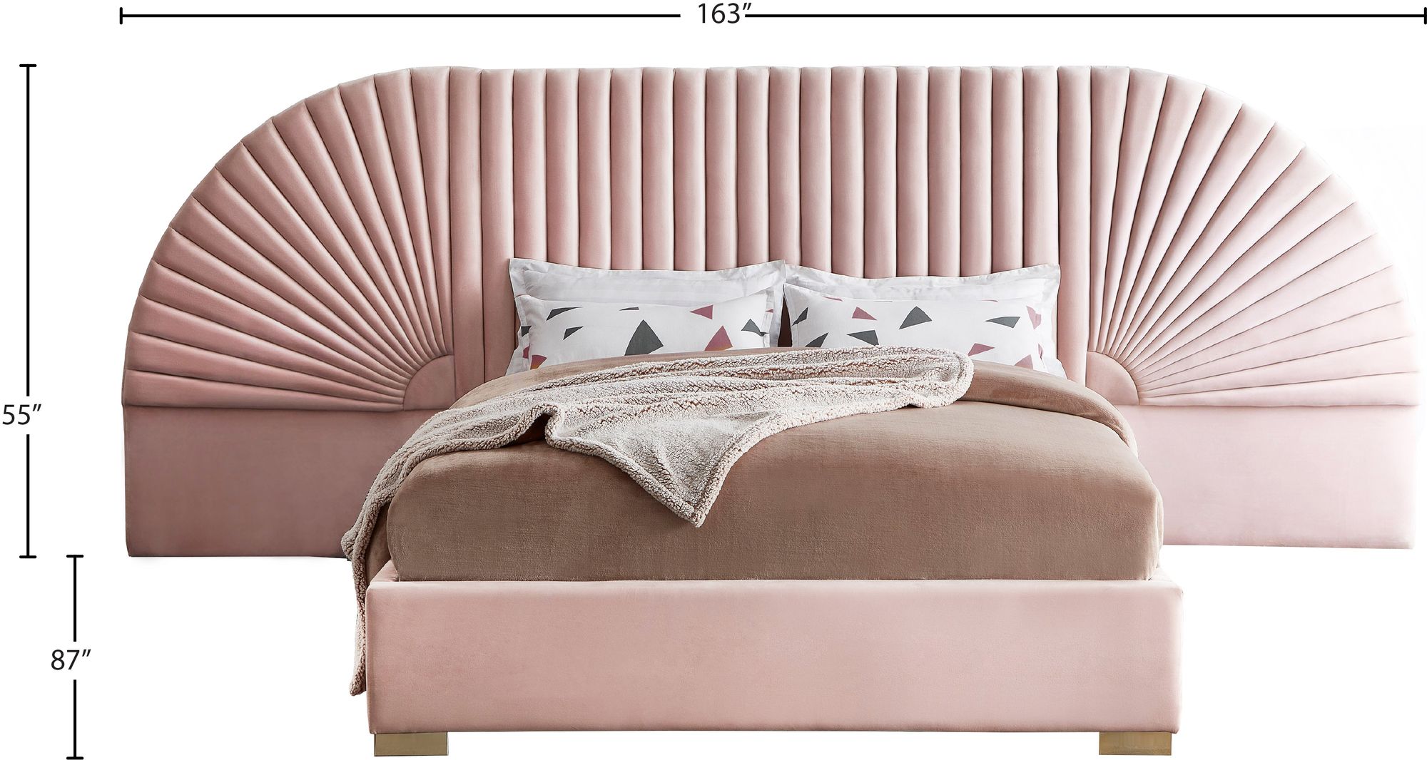 Cleo Velvet King Size Bed